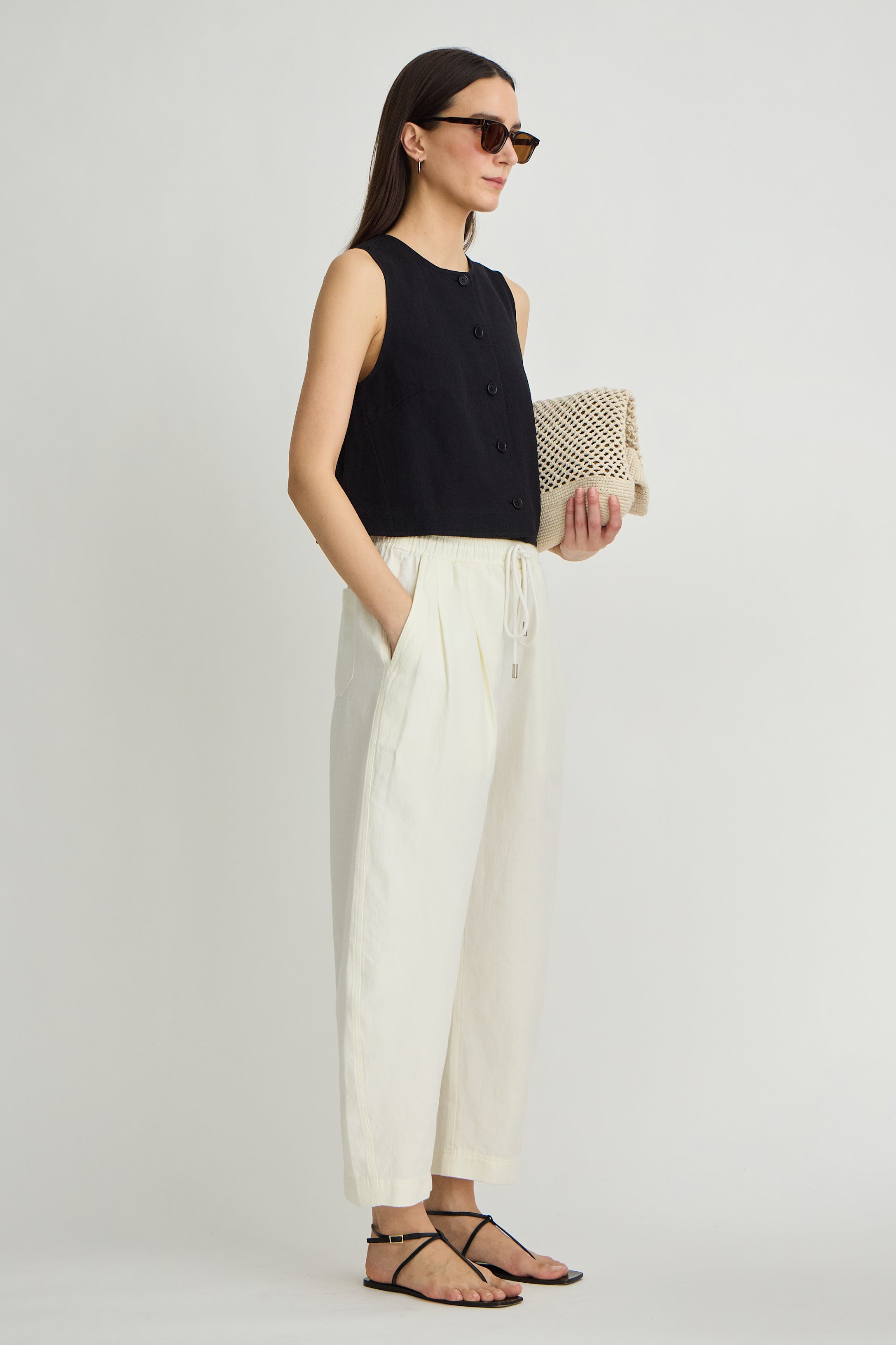 EVERYDAY PULL-ON PANT cream | Apiece Apart | MARKET