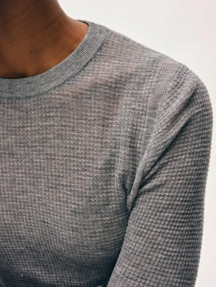 SUPERFINE CASHMERE BLEND WAFFLE CREWNECK | White & Warren | MARKET