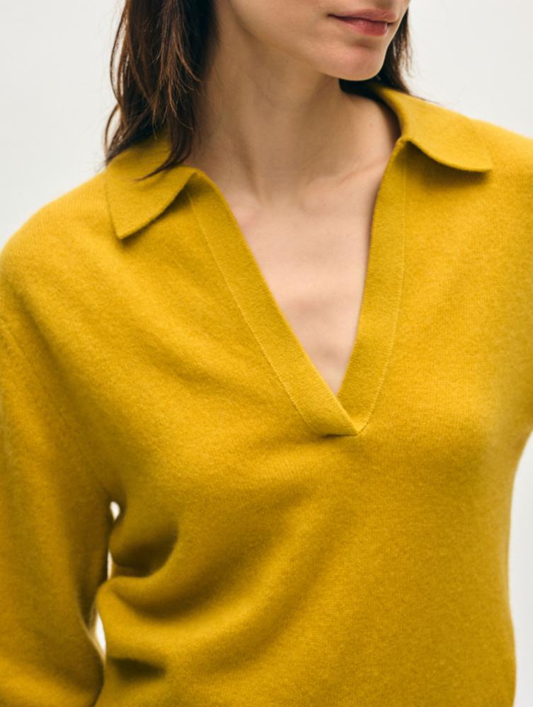 CHARTREUSE YELLOW polo top | White & Warren | MARKET