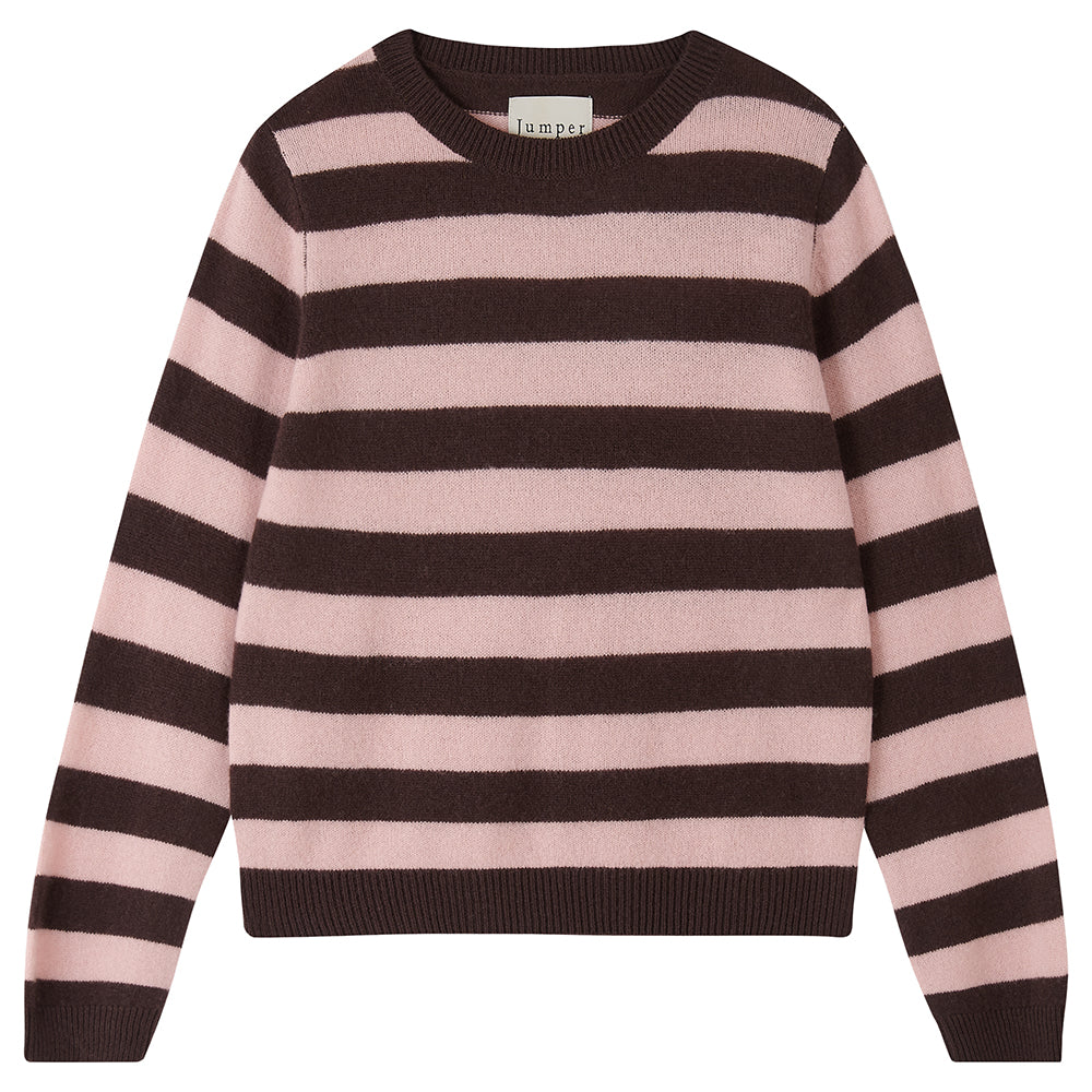 Stripe Crew brown/blush | Jumper | MARKET