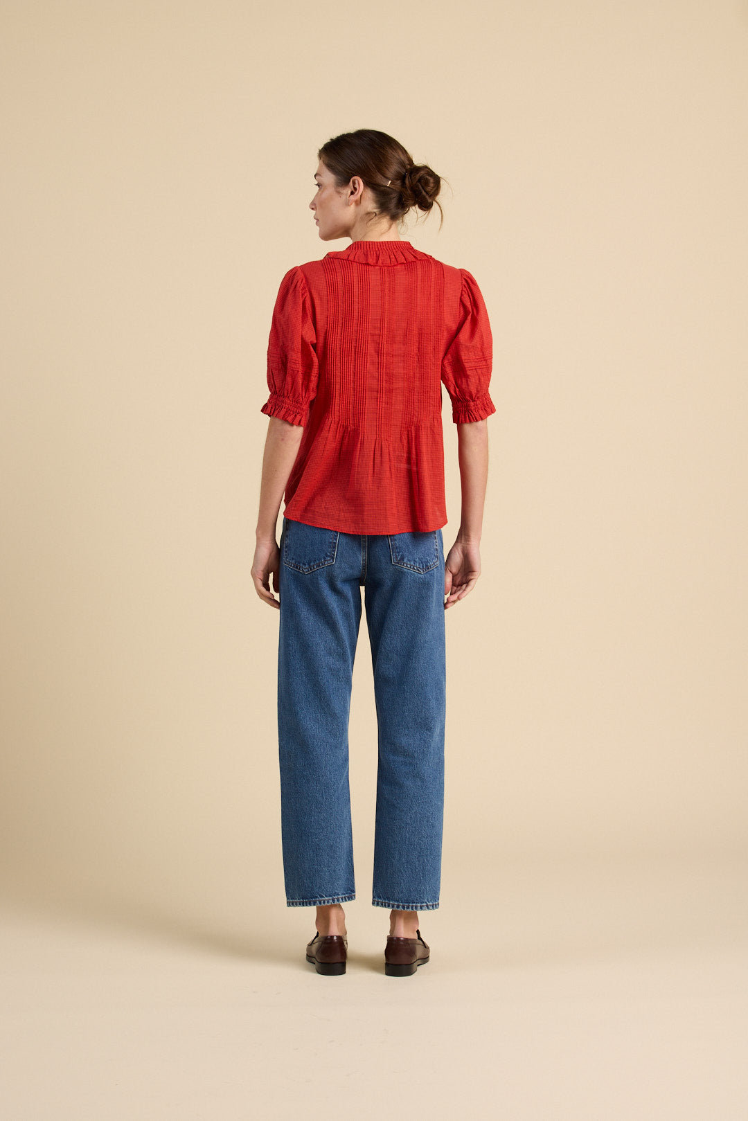 Jess Blouse crimson Check | MARKET | Trovata