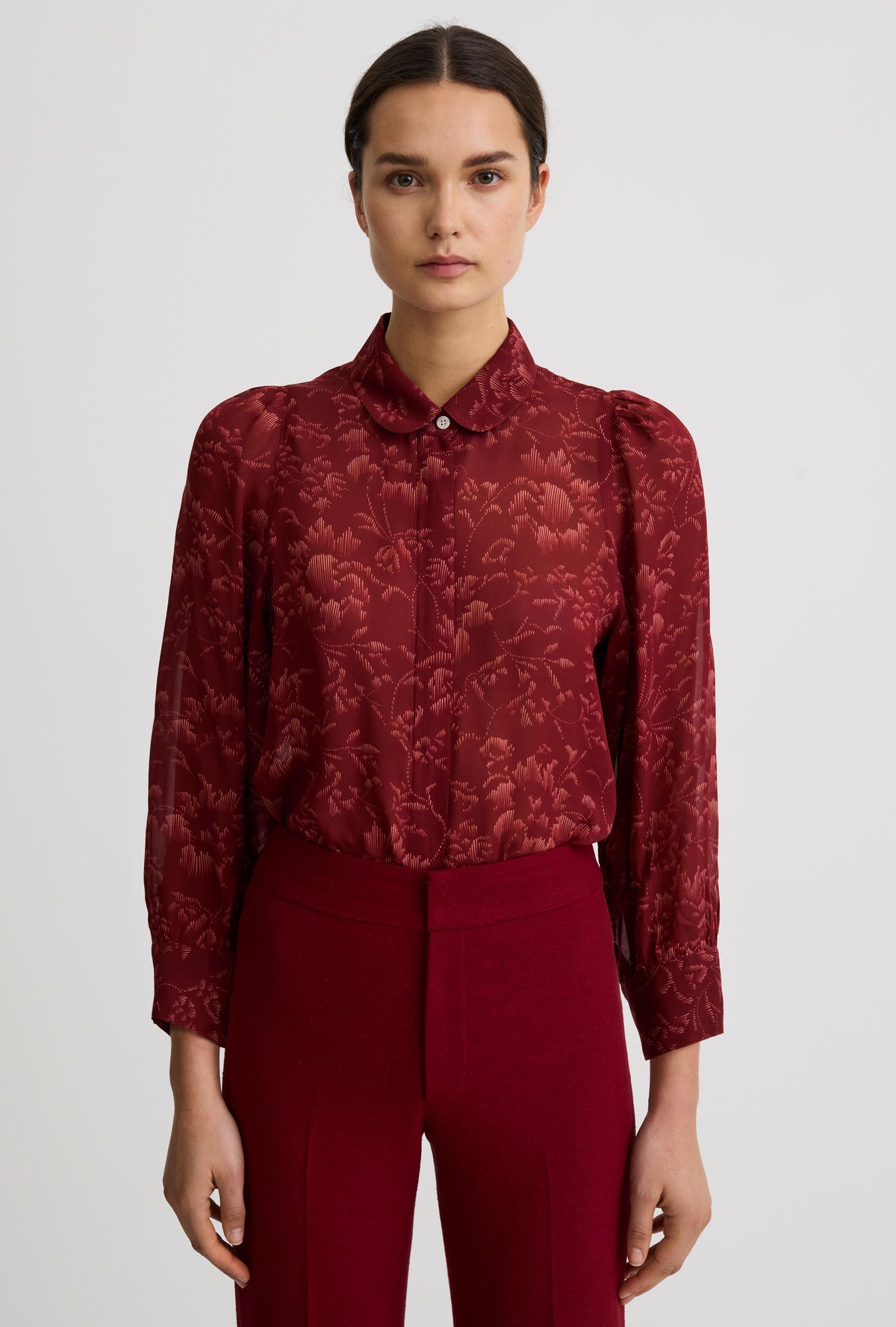 Peter Pan Collar Blouse garnet | Smythe | MARKET