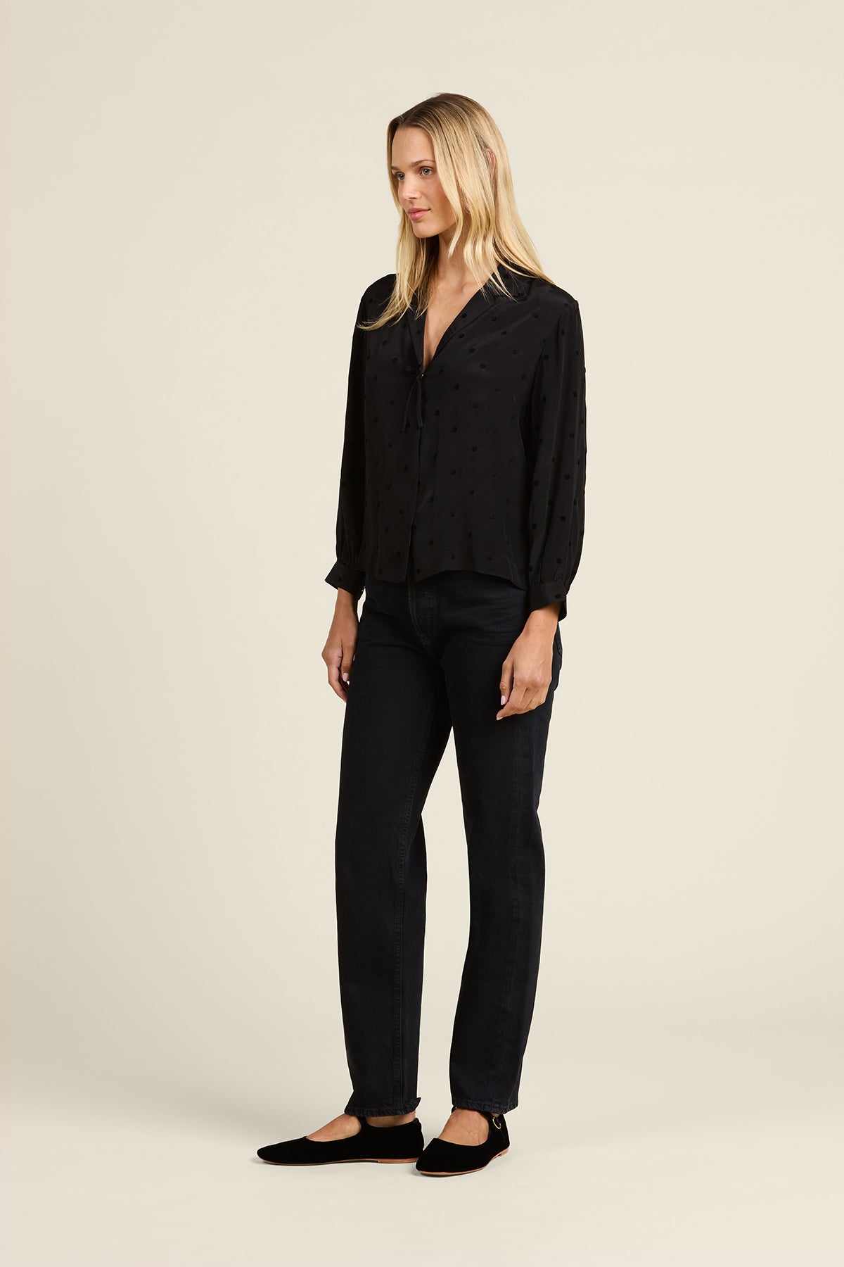 Yvonne Blouse Black Polka Dots | Trovata | MARKET