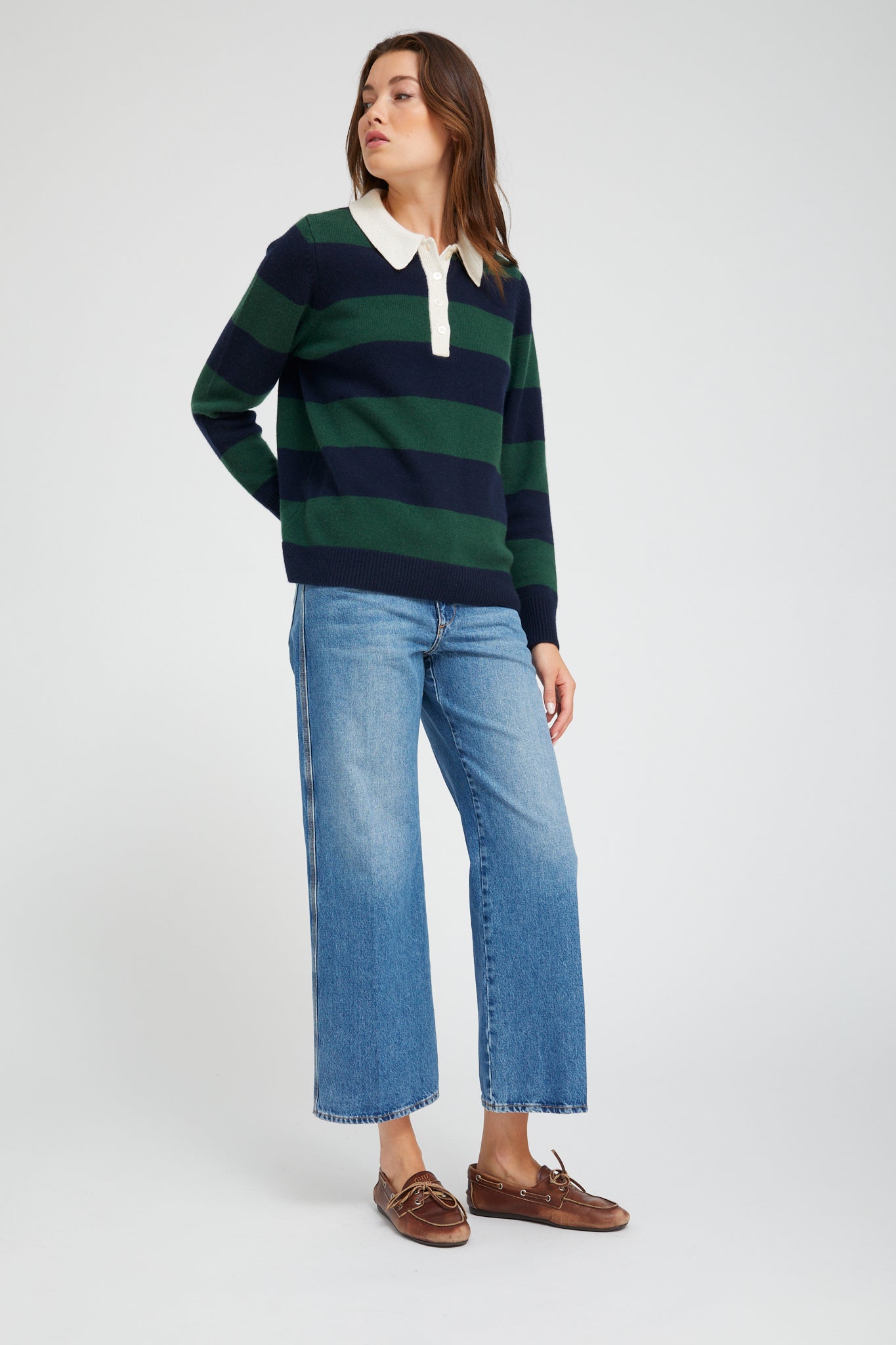 POLO SWEATER navy/green | SPRWMN | MARKET