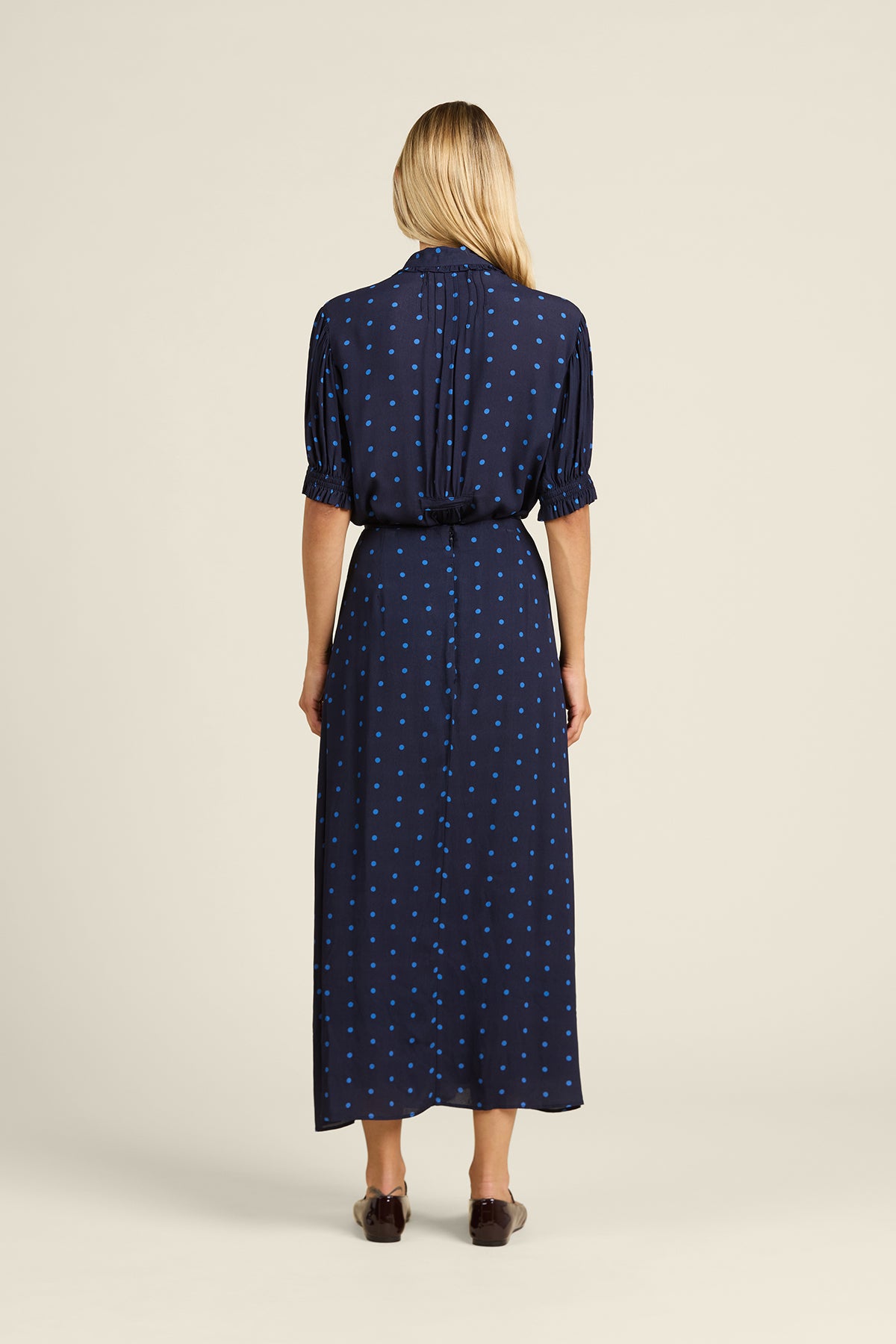 Gemma Blouse Azure Polka Dot | Trovata | MARKET