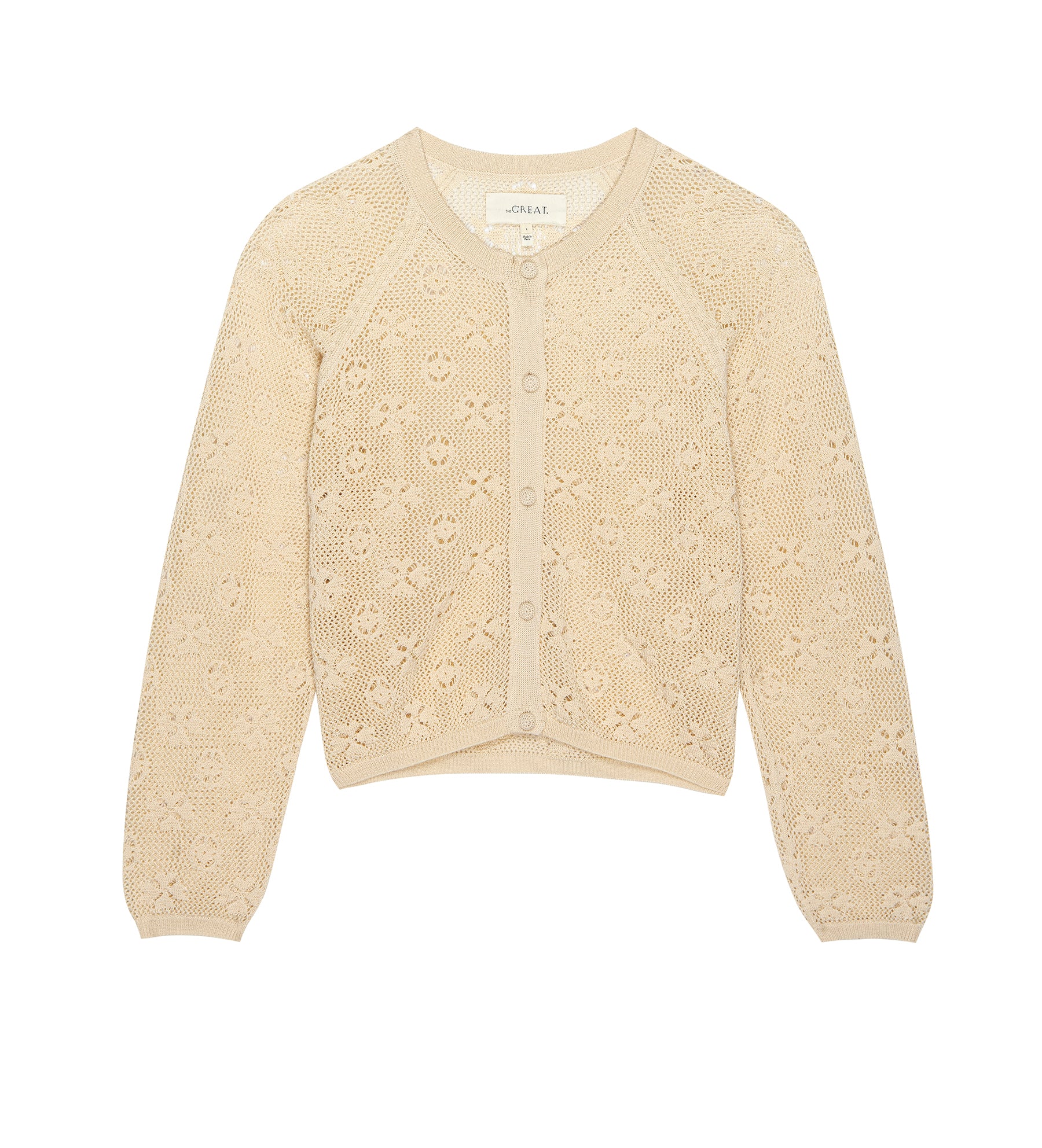 The Crochet Cardigan cream | The Great | MARKET