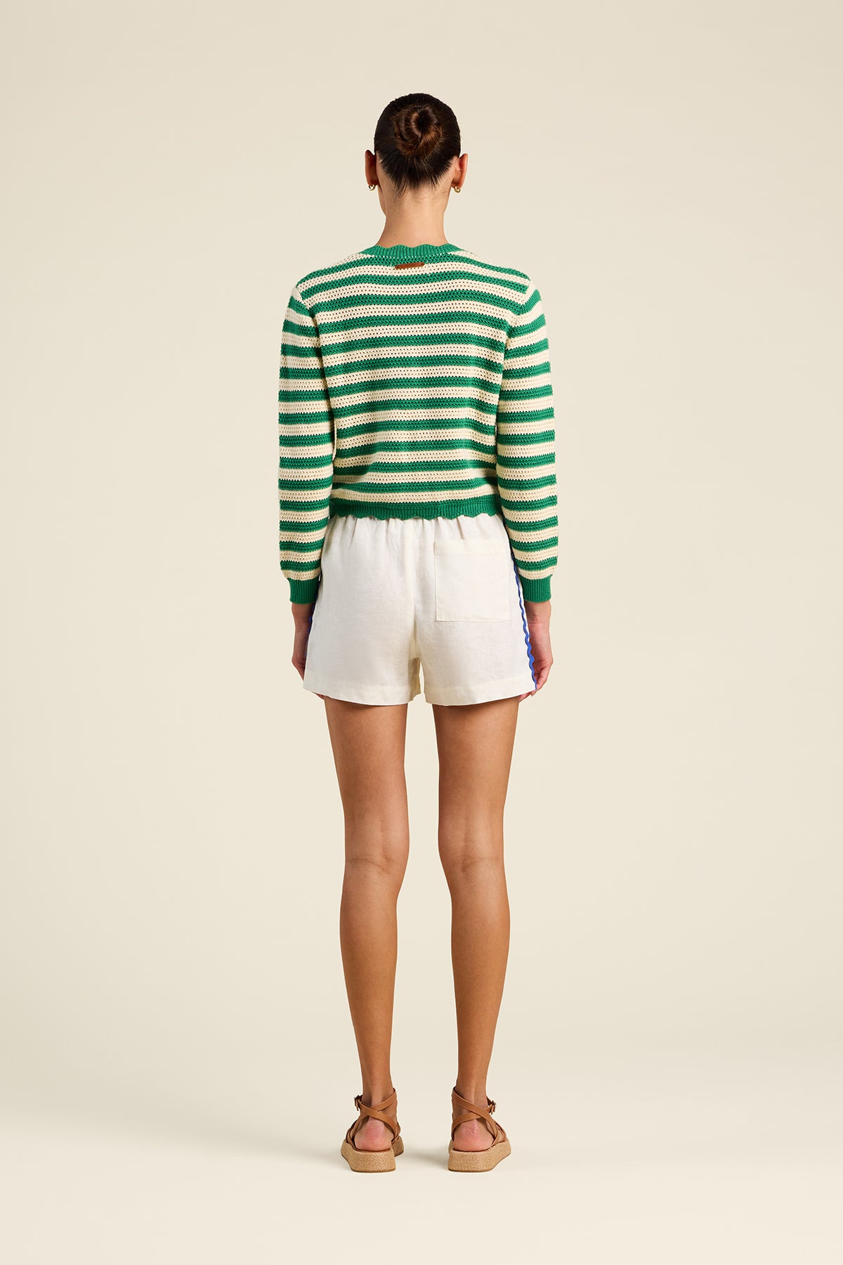 Vento cardigan green stripe | Trovata | MARKET
