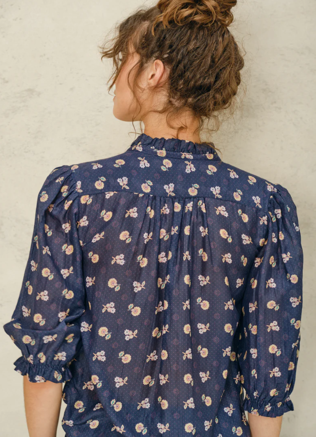 Dulcie navy elbow sleeve top | MABE | MARKET