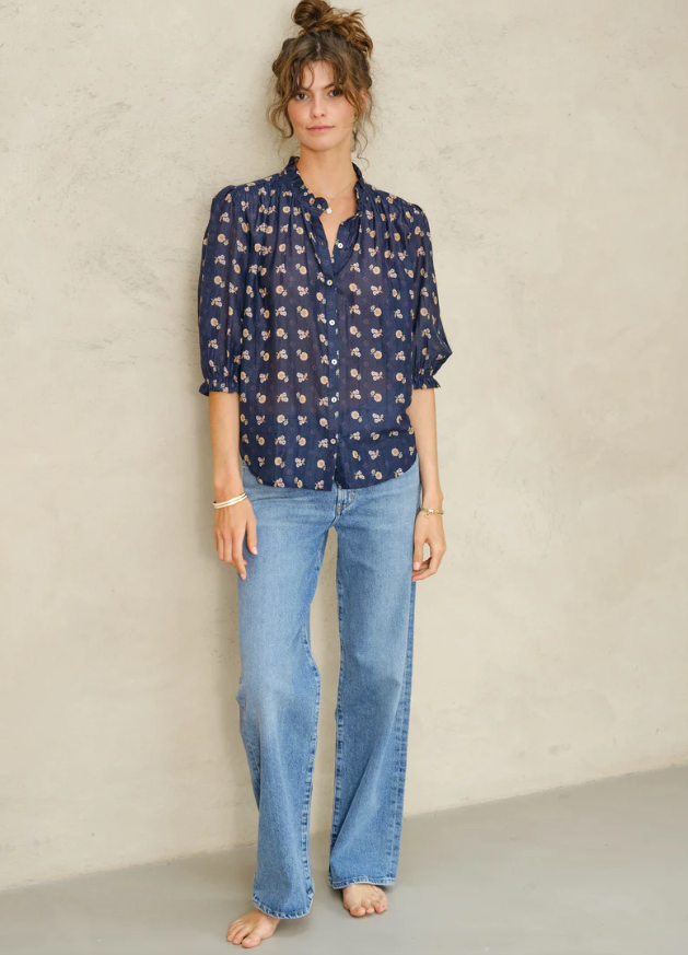 Dulcie navy elbow sleeve top | MABE | MARKET