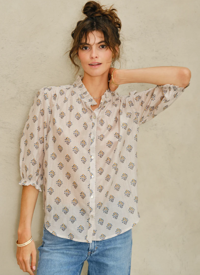 Lindi ecru elbow sleeve top | MABE | MARKET