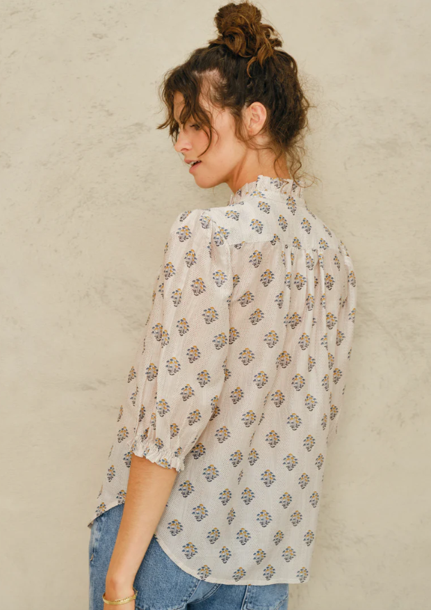 Lindi ecru elbow sleeve top | MABE | MARKET