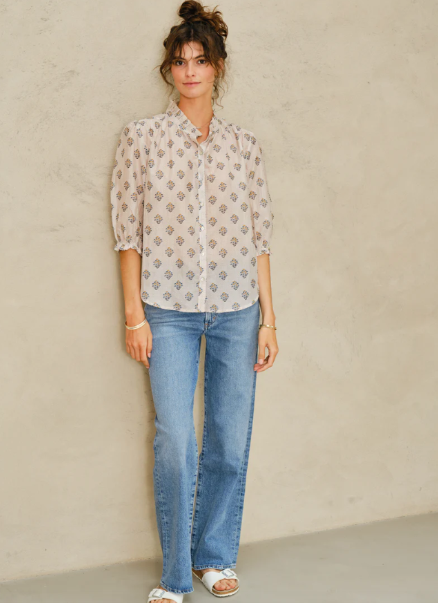 Lindi ecru elbow sleeve top | MABE | MARKET