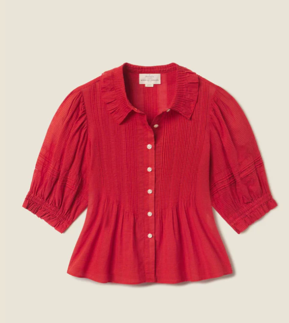 Jess Blouse crimson Check | MARKET | Trovata