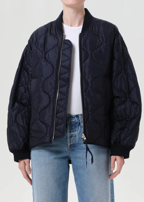 Isla Quilted Jacket navy | Agolde | MARKET