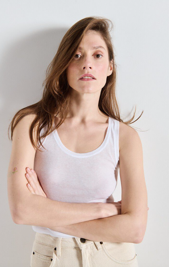 Scoop neck tank MA fabric black | American Vintage | MARKET