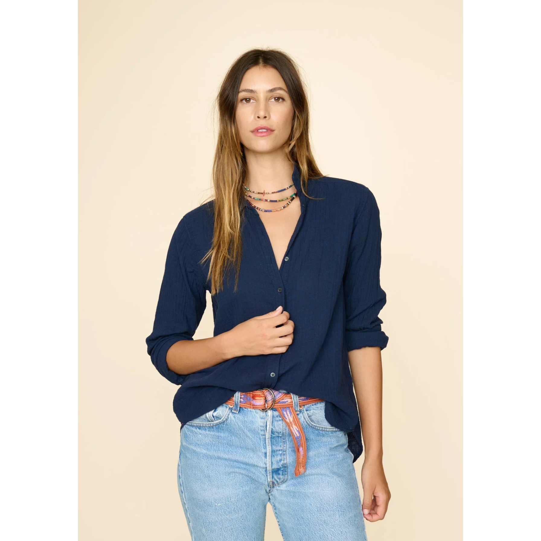 Scout Shirt front in navy