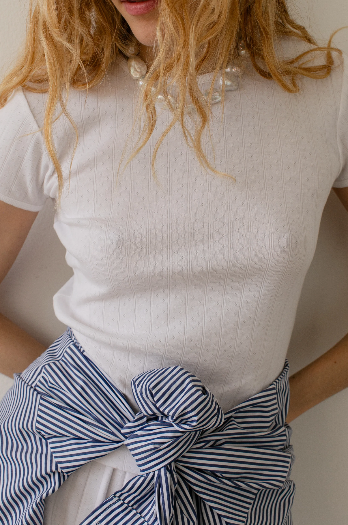 Pointelle baby tee white | Donni | MARKET