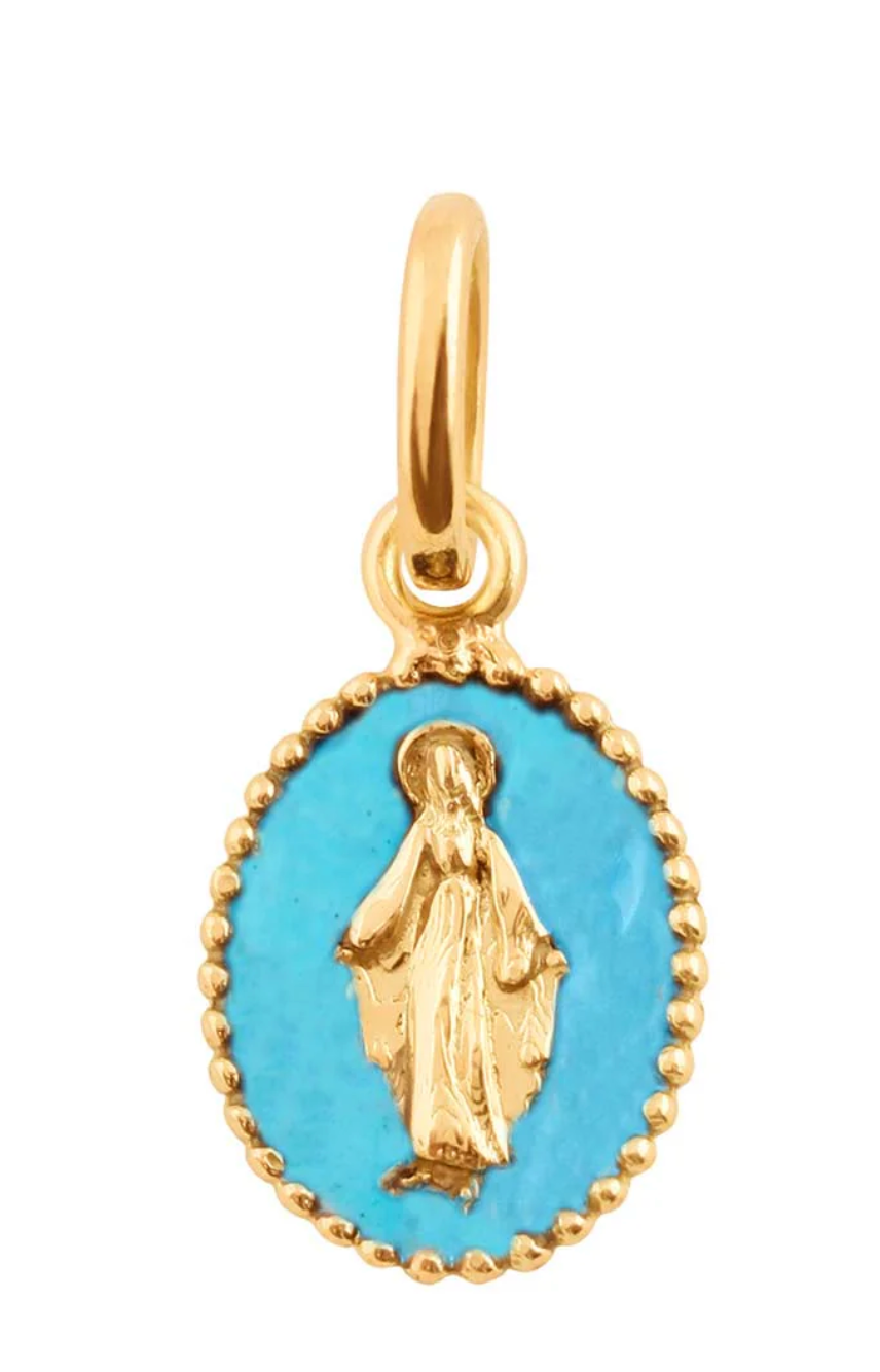 Turq. enamel Madone Pendant