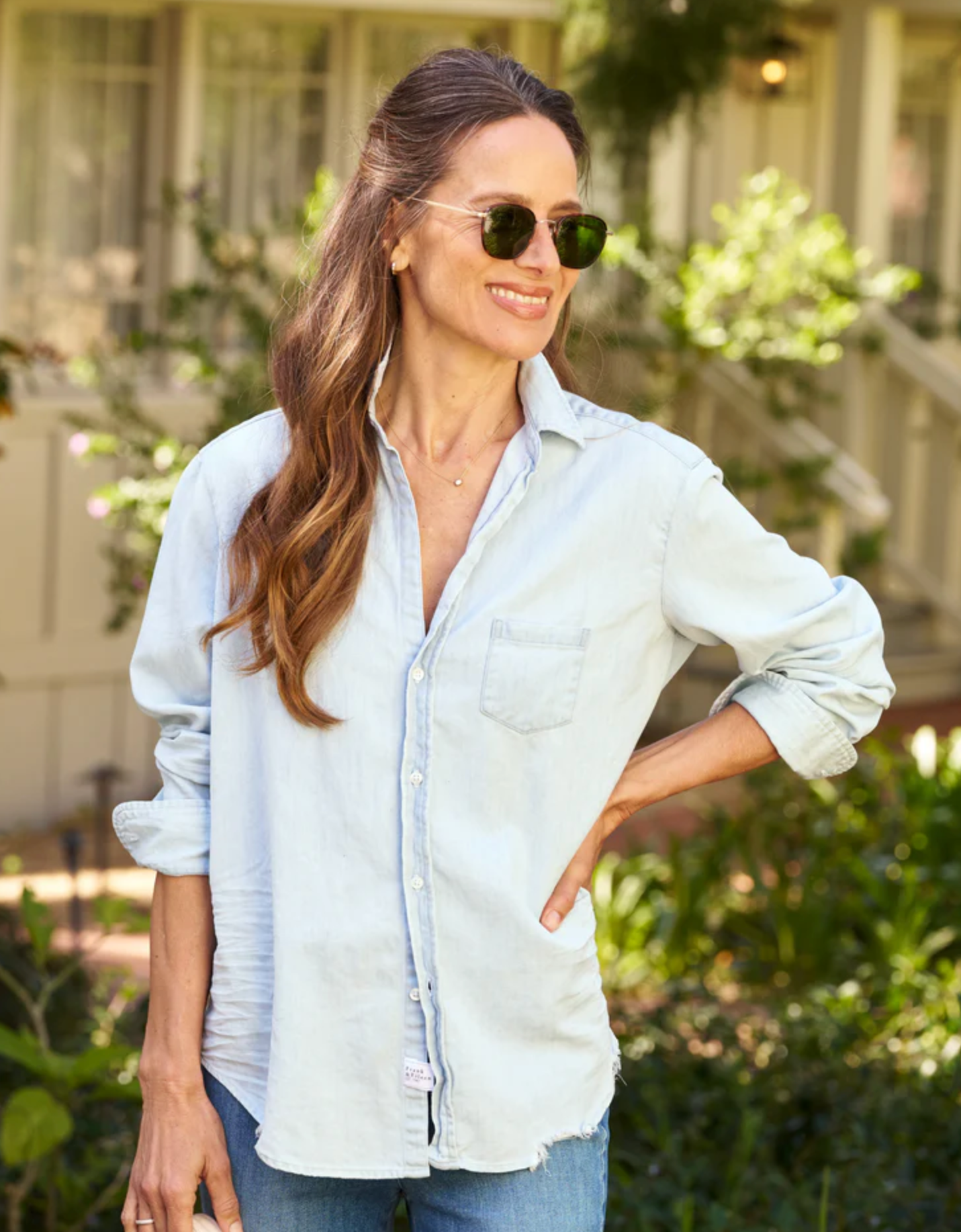 Eileen herringbone denim pale blue | Frank & Eileen | MARKET