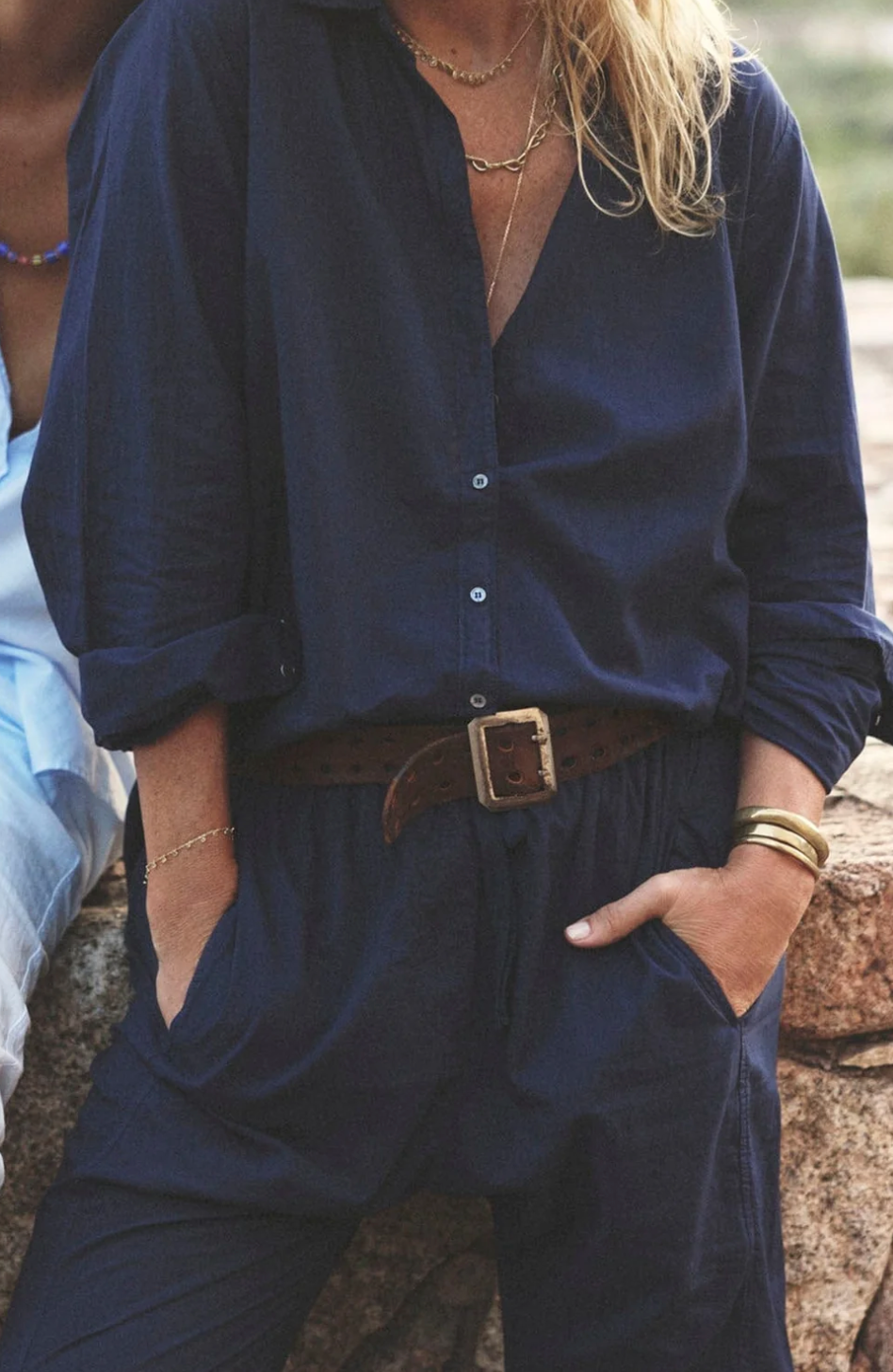 Draper Pant in navy with beaus shirt navy | Xirena | MARKET