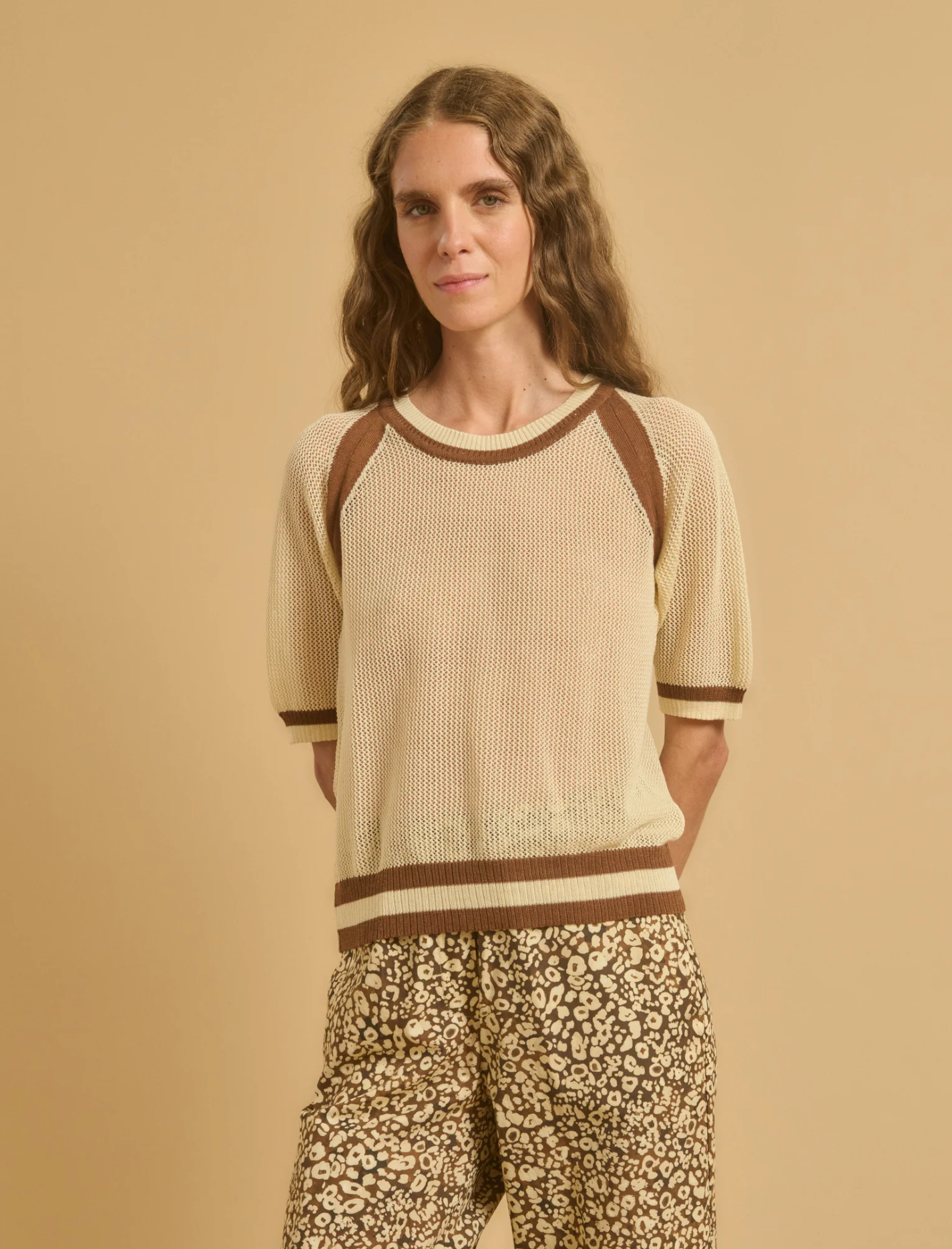 Pluo sweater ecru/camel | Diega | MARKET