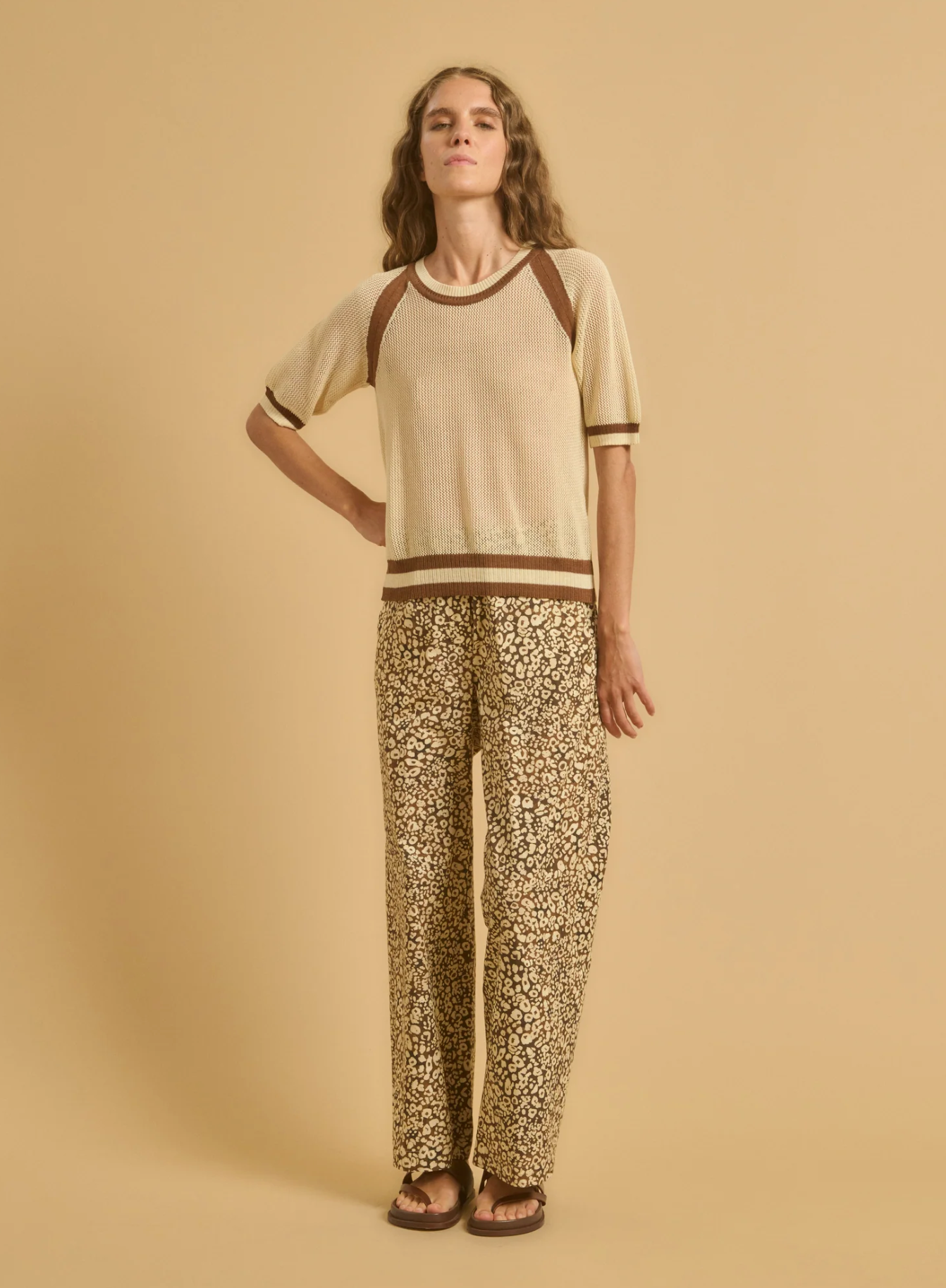 Pluo sweater ecru/camel | Diega | MARKET