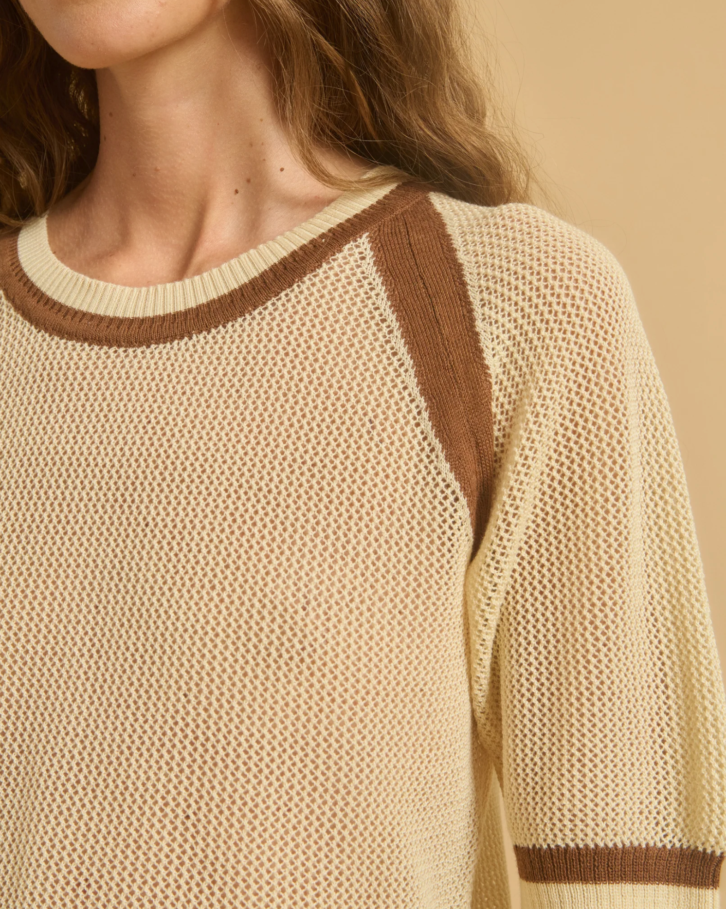 Pluo sweater ecru/camel | Diega | MARKET