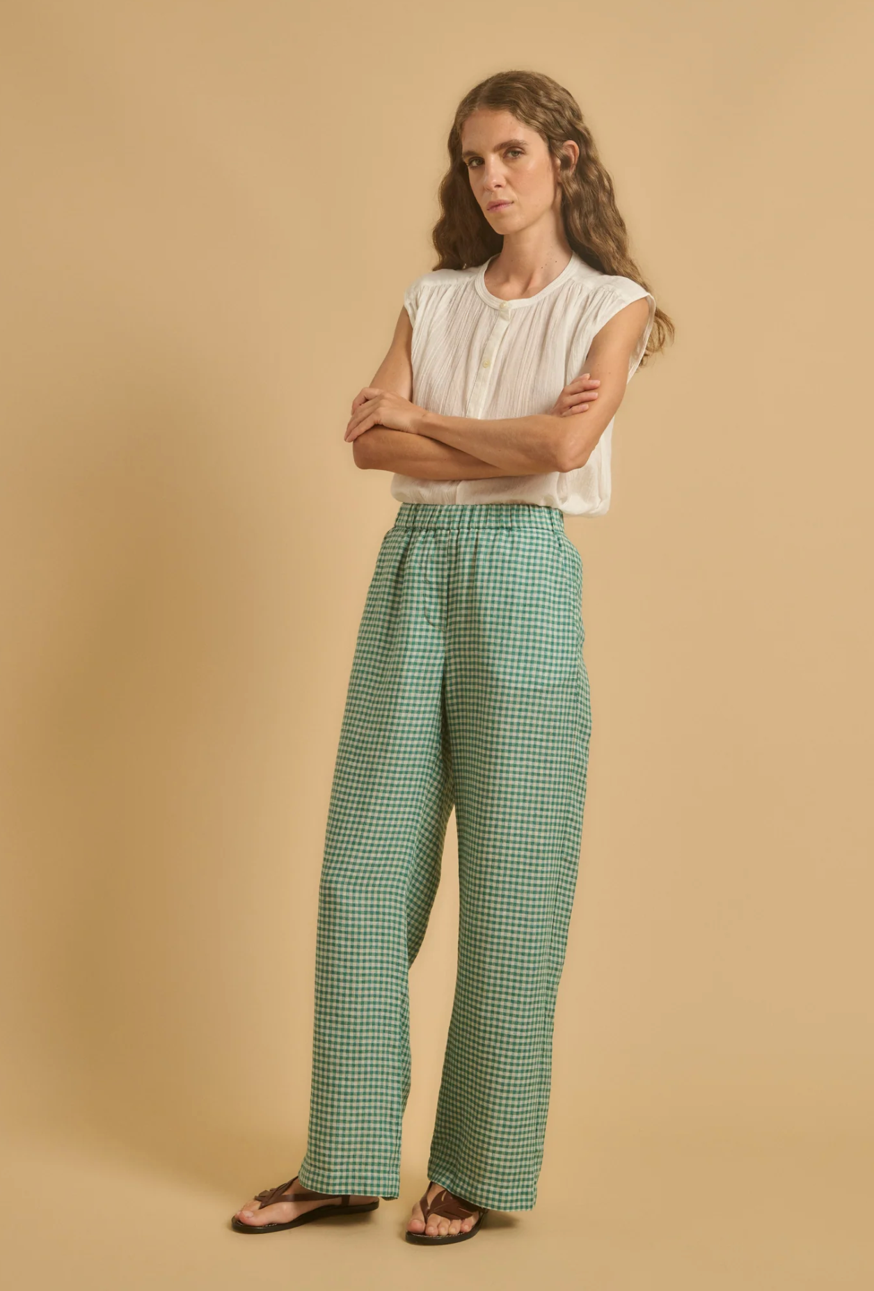 Pantero pants in vert check | Diega | MARKET