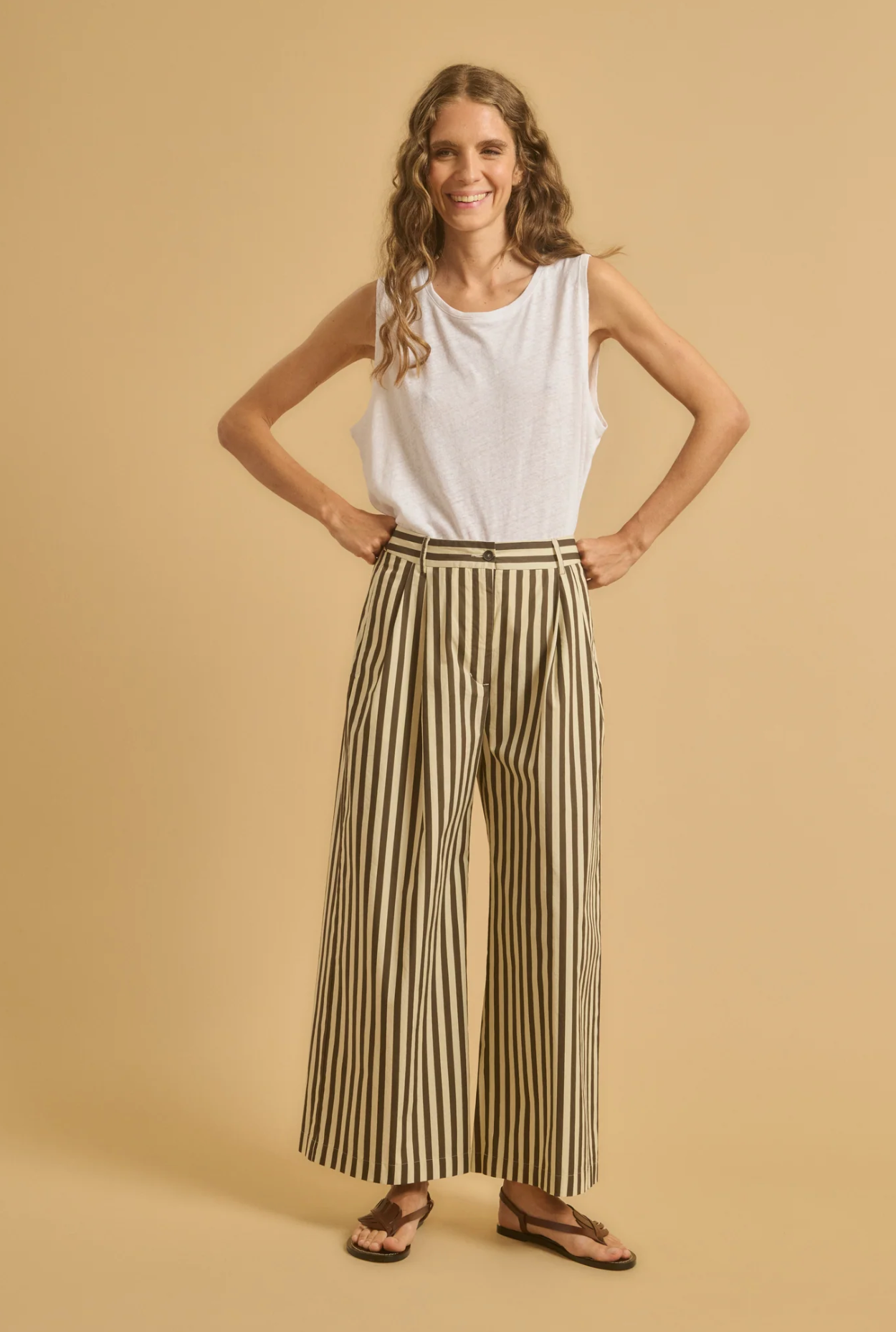 Ponio Pant ecru/camel | Diega | MARKET