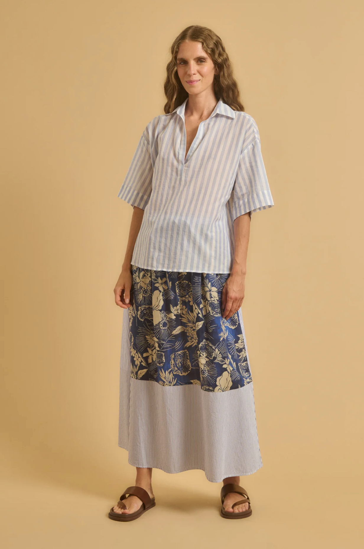 Tifana polo top blue stripe | Diega | MARKET