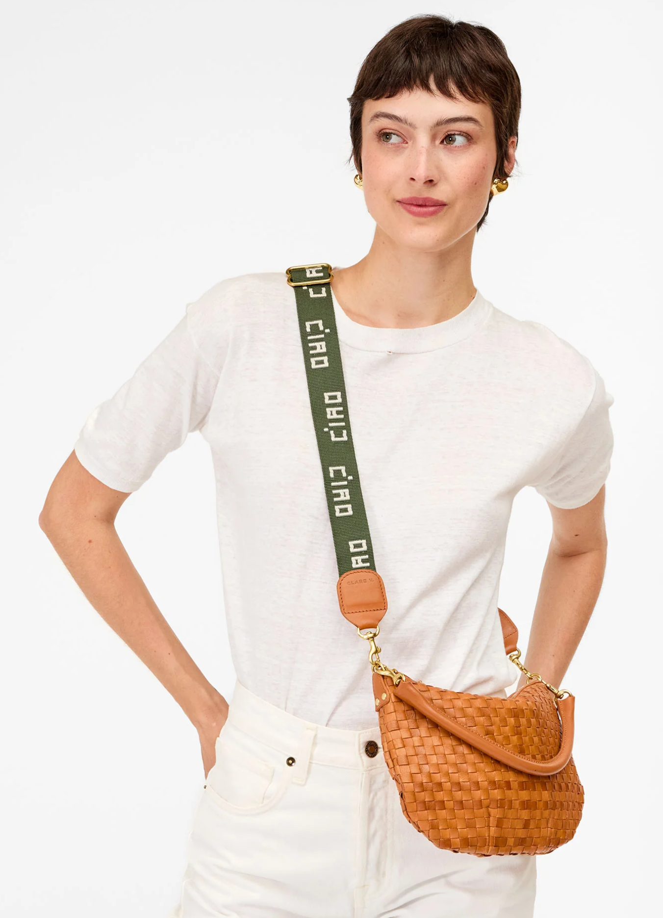 Ciao adjustable strap army/cream | Clare V | MARKET