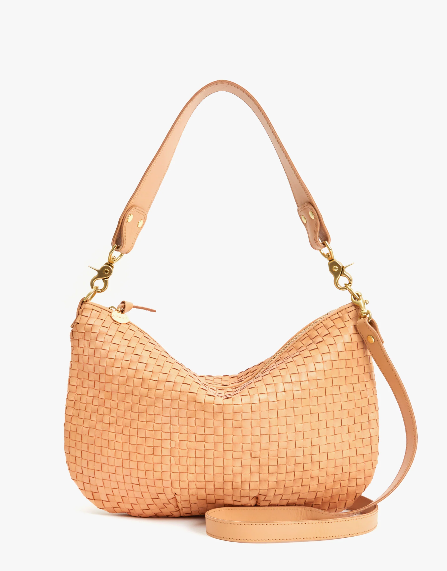 Moyen Messenger checkerboard weave Bisque | Clare V | MARKET