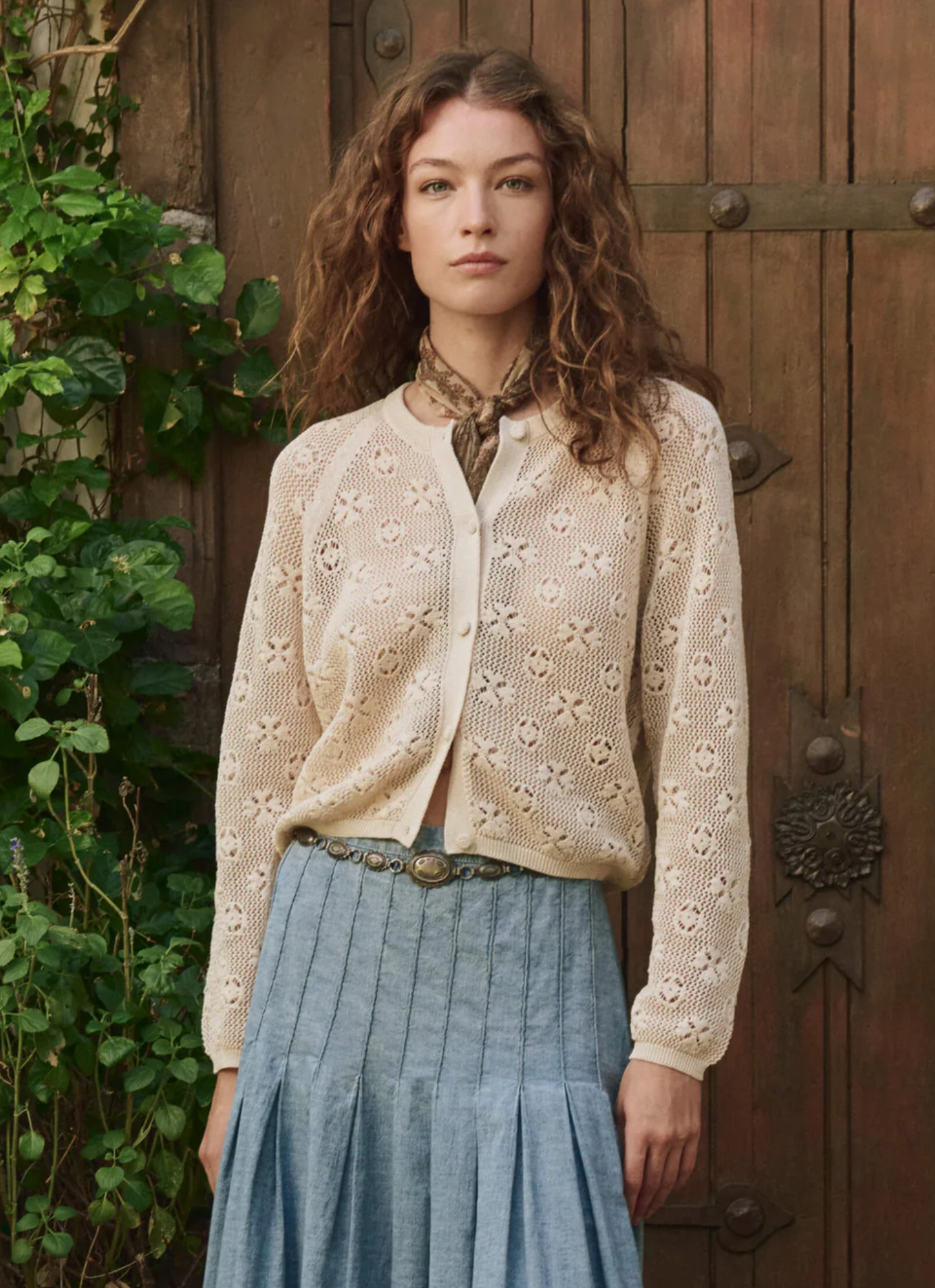 The Crochet Cardigan cream | The Great | MARKET
