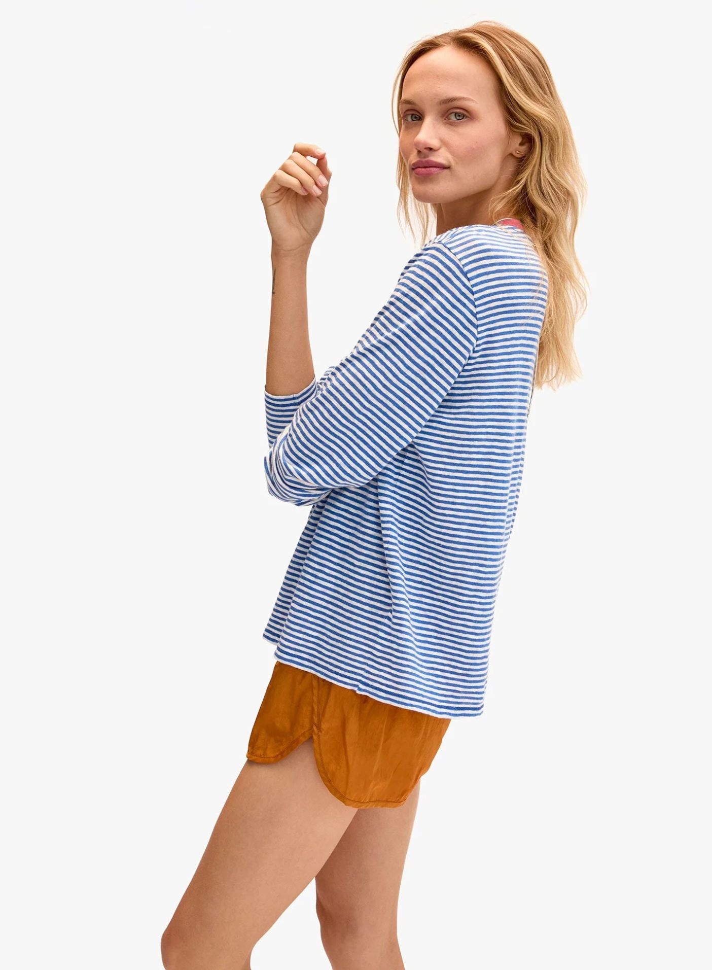 L/S stripe tee blue/white | Clare V | MARKET