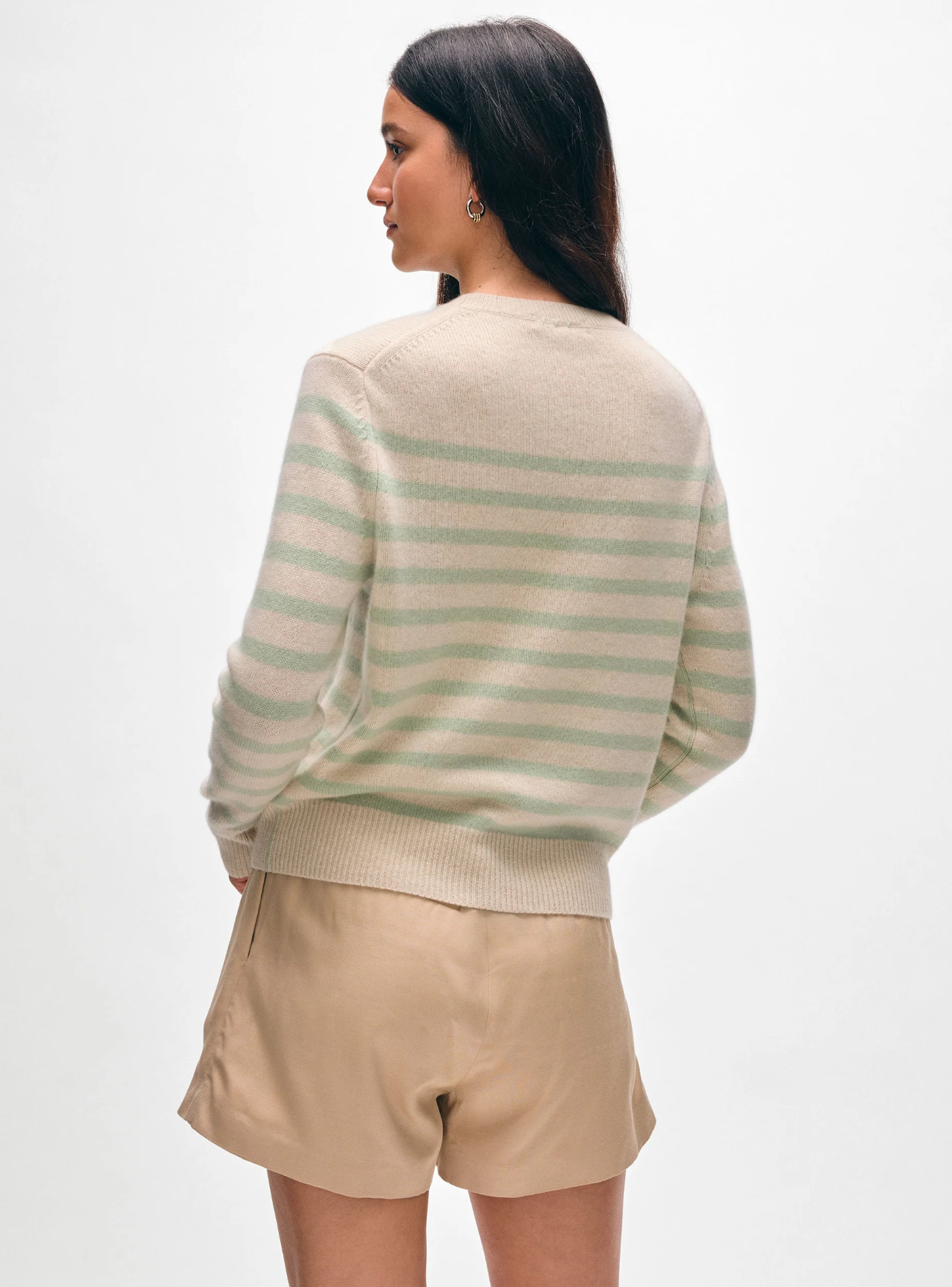 Cashmere stripe natural/mint | White & Warren | MARKET