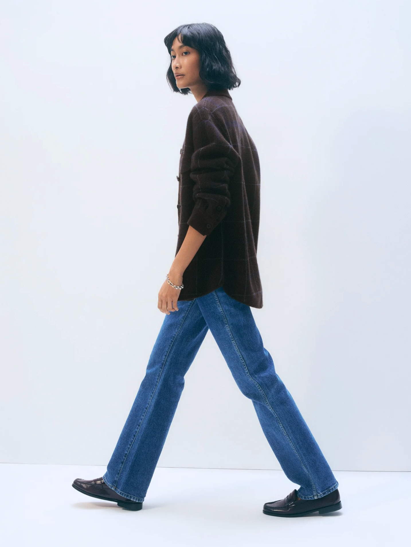 Cashmere shacket umber combo | White & Warren | MARKET