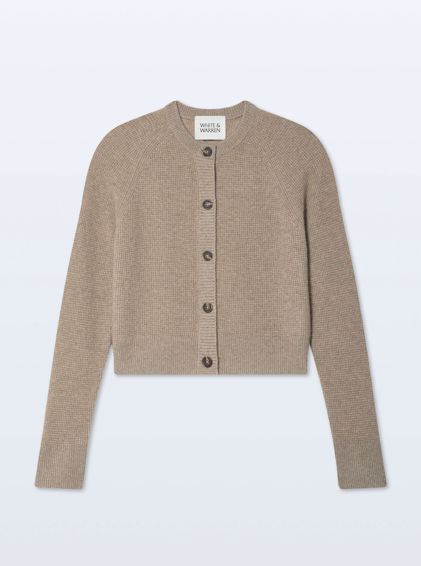 Waffle cardigan taupe heather | White & Warren | MARKET