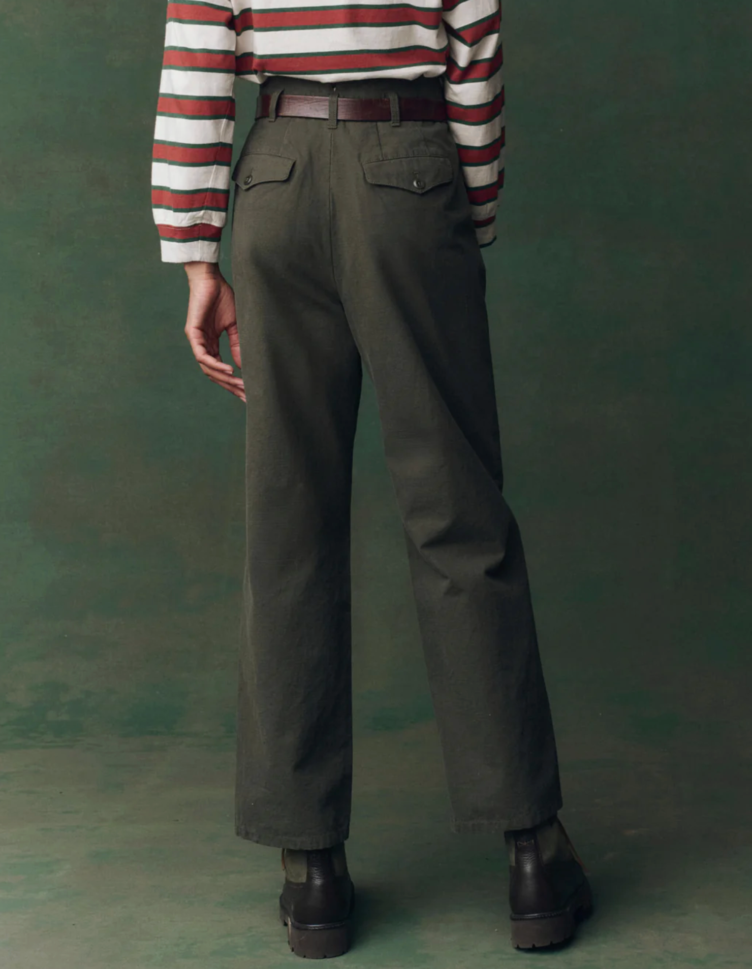 Parker trouser in dusty moss | The Great | MARKET