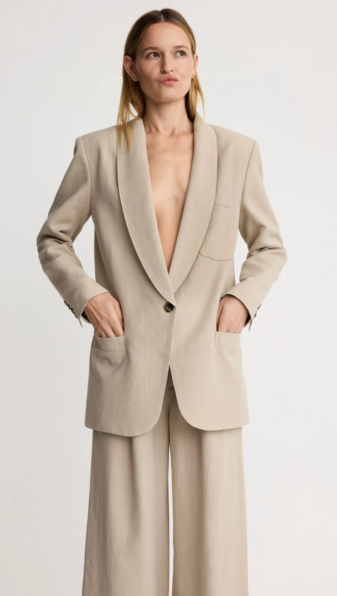 Oversized blazer stone | Smythe | MARKET