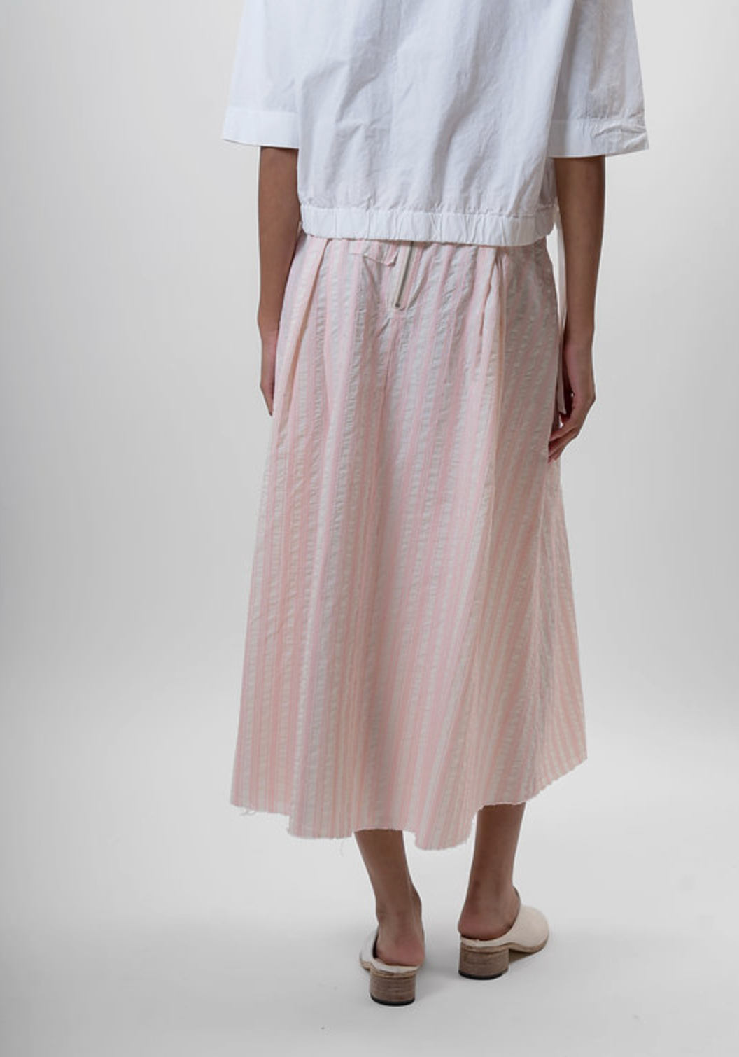 pink stripe skirt | Aequamente | MARKET