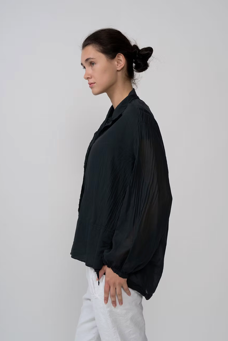 L/S voile shirt navy | Aequamente | MARKET