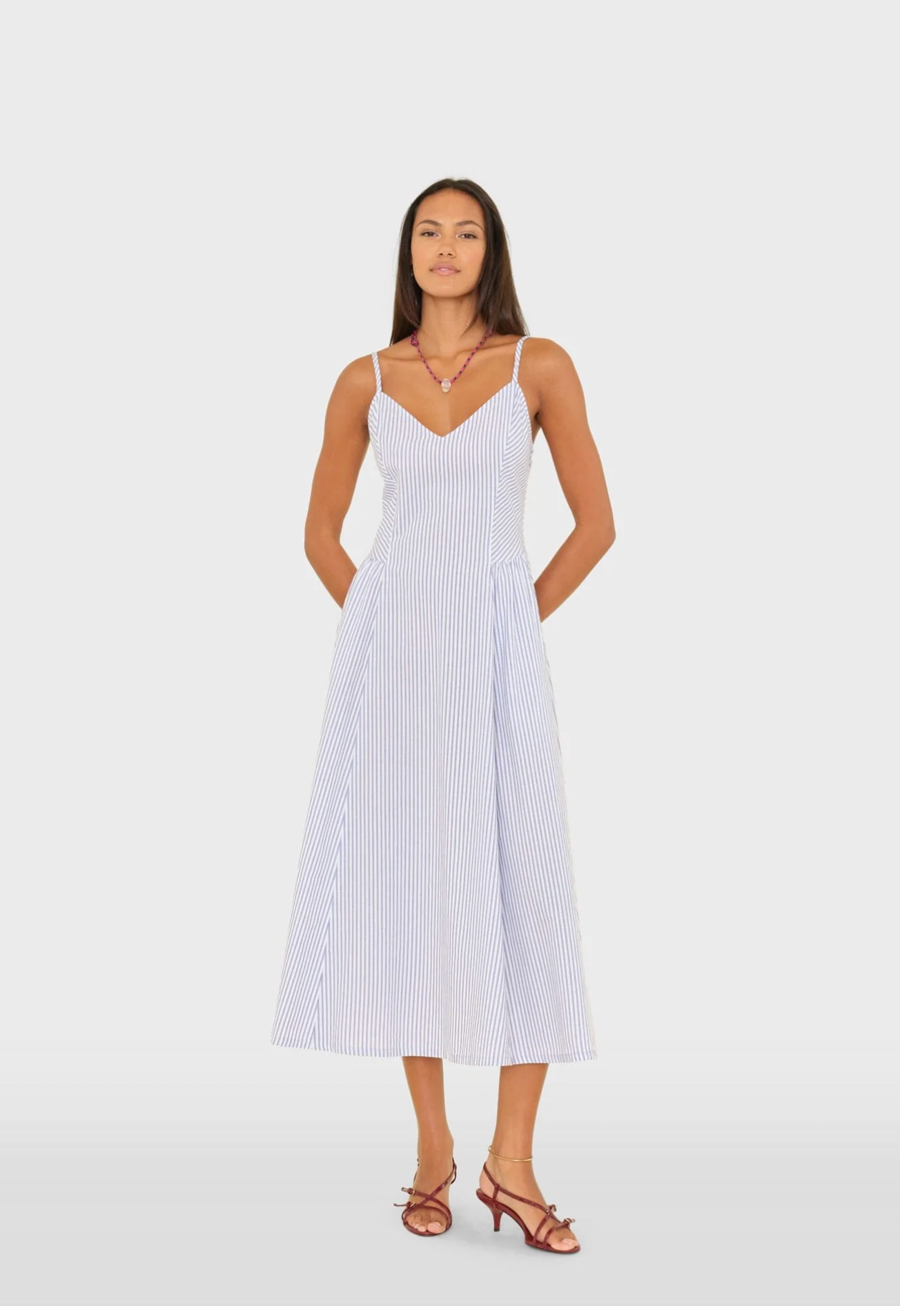 Bardot dress lightblue stripe | Xirena | MARKET