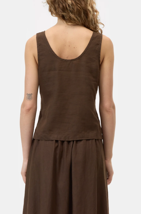 linen tank brown | Closed | MARKET