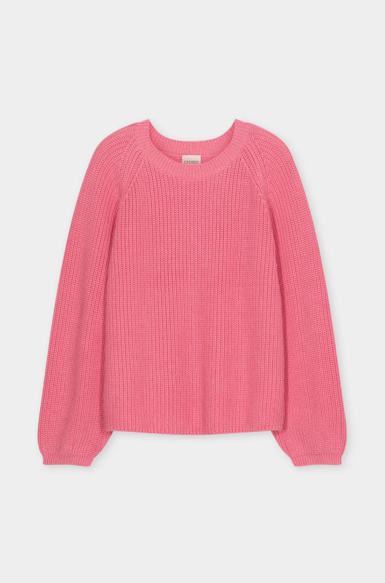 Pink cotton crewneck sweater | Closed | MARKET