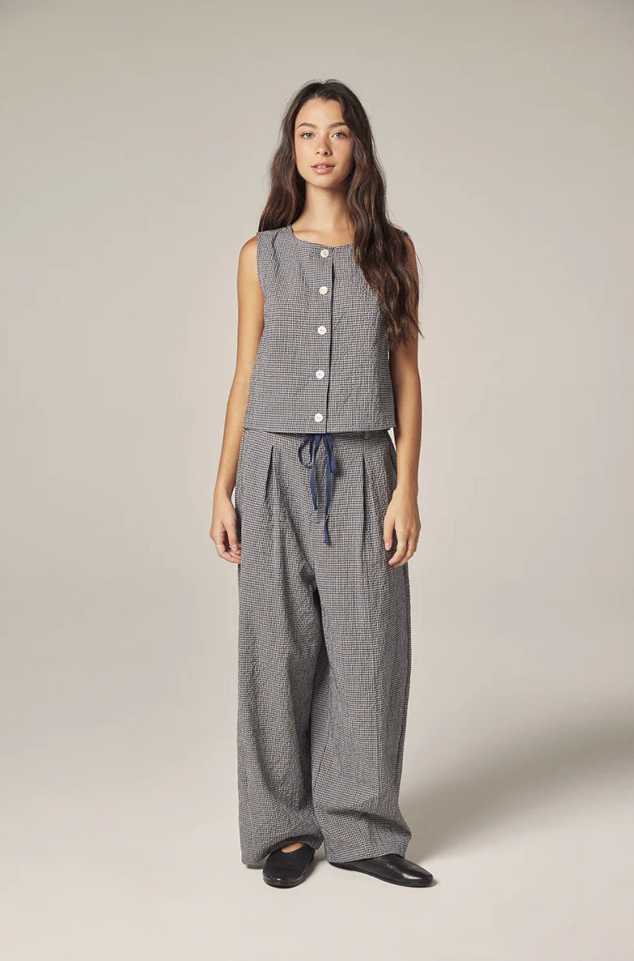 Navy/cream pant | Amente | MARKET