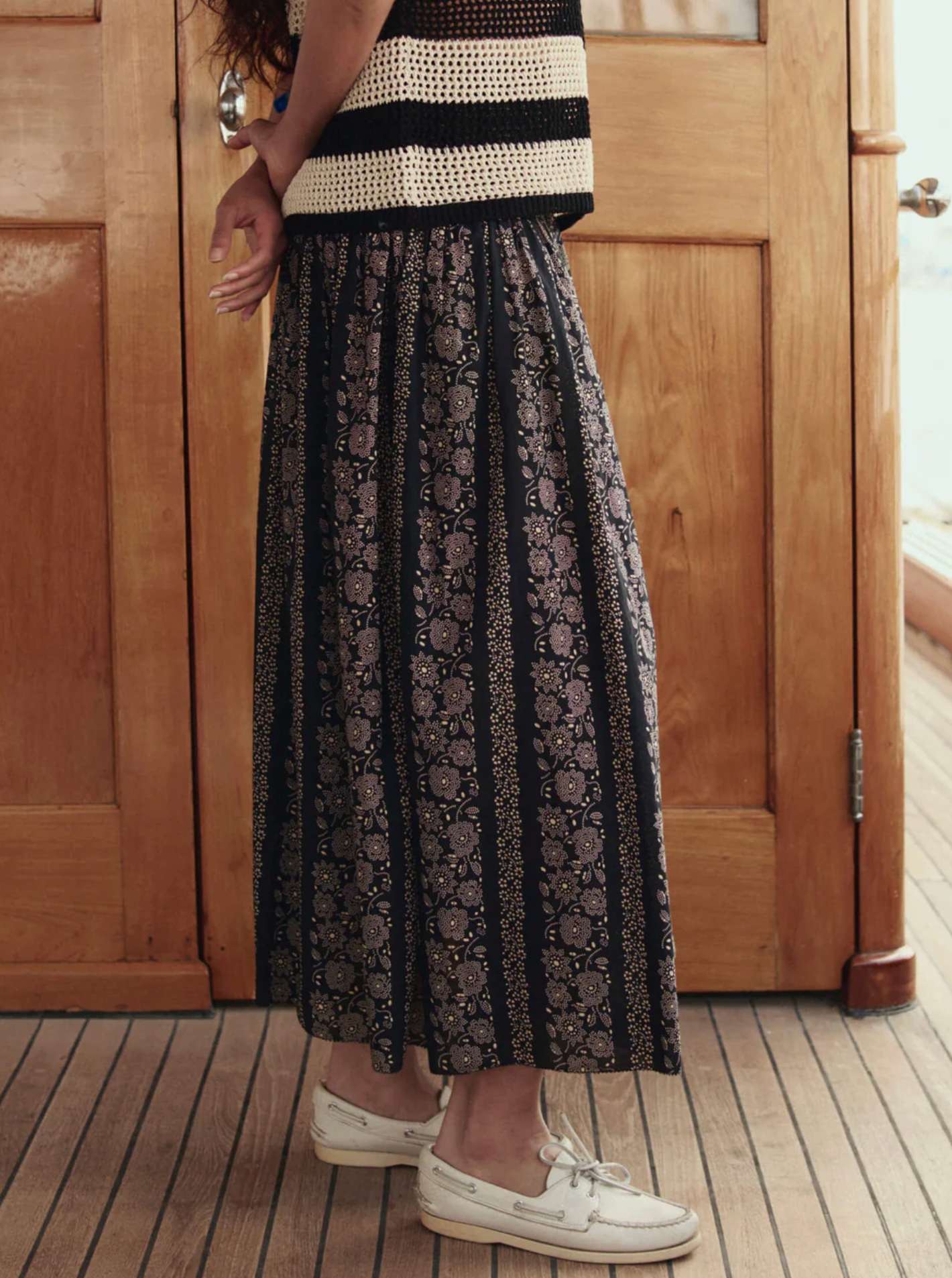 The Canary Skirt black floral | The Great | MARKET