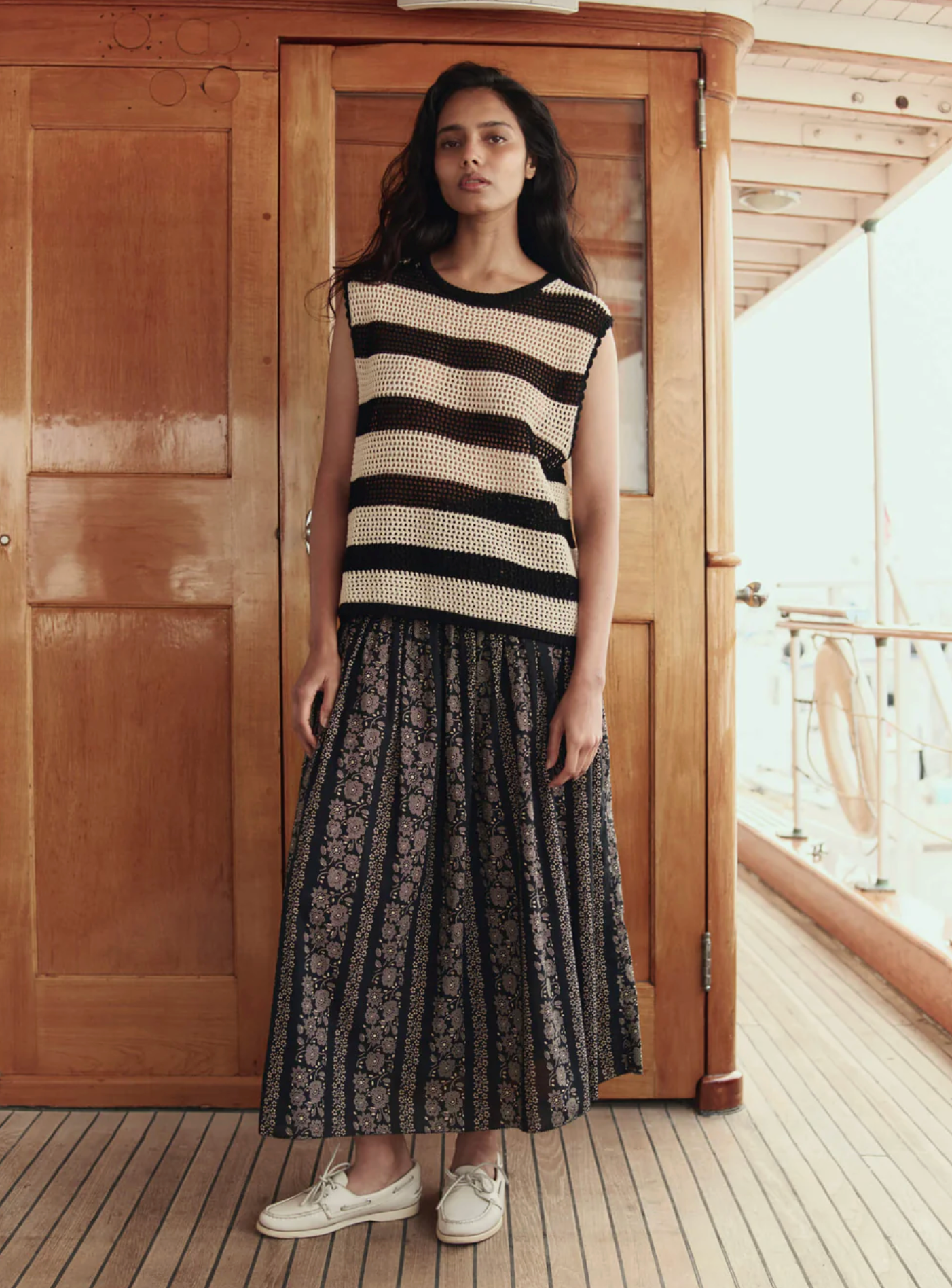 The Canary Skirt black floral | The Great | MARKET