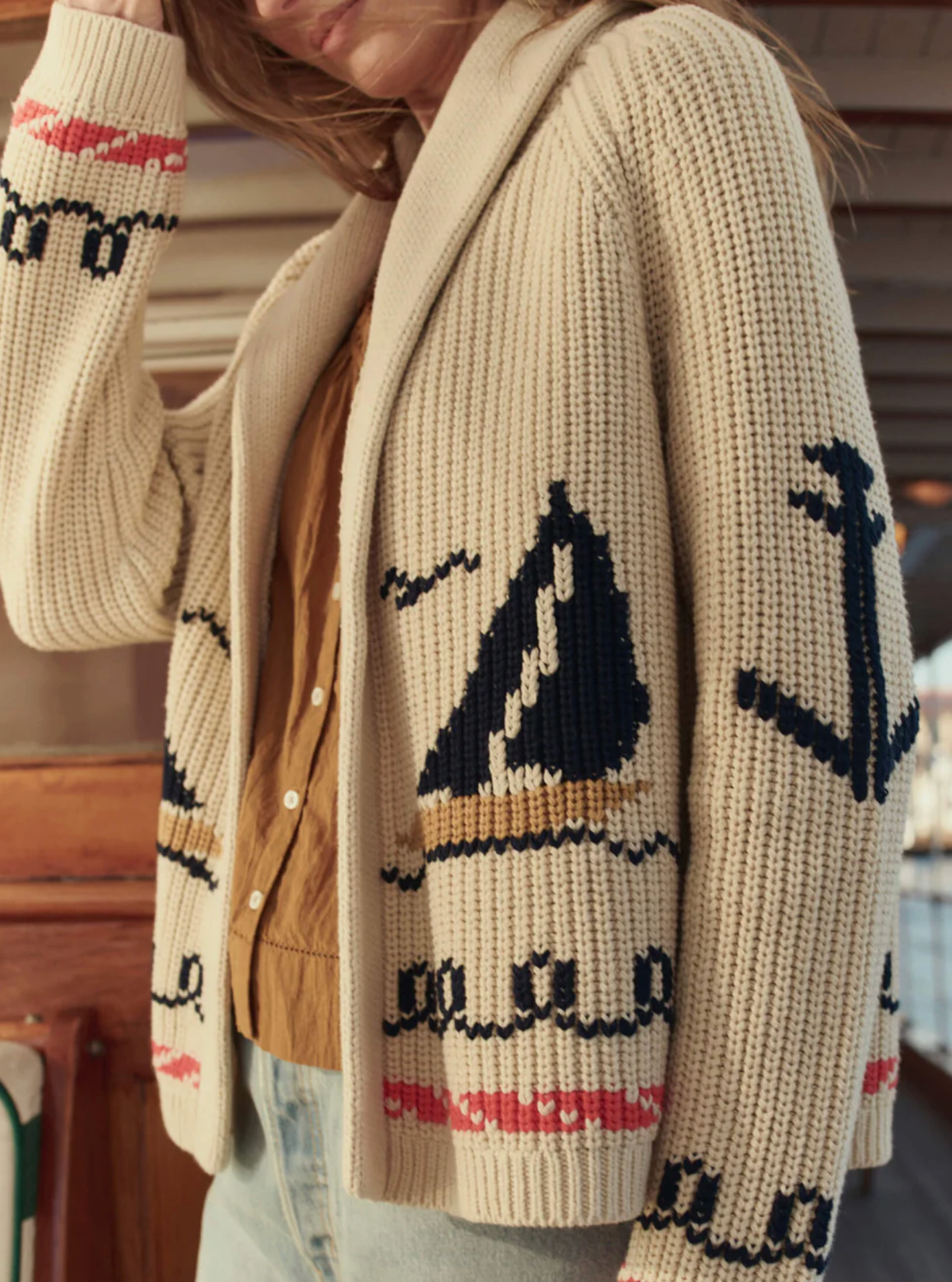 Lodge cardi sailboat cream | The Great | MARKET