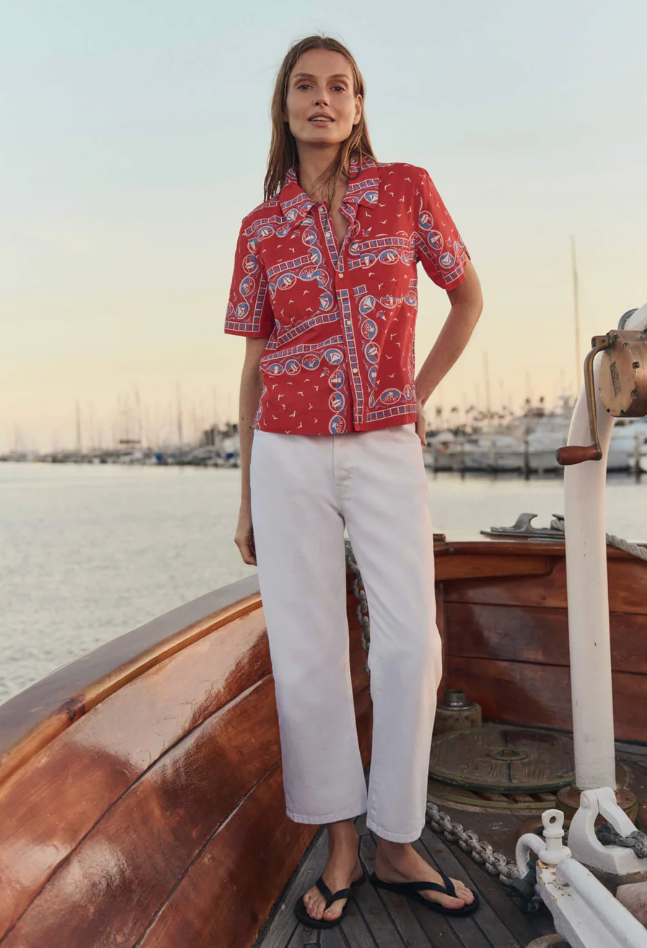Postcard shirt red sailboat | The Great | MARKET