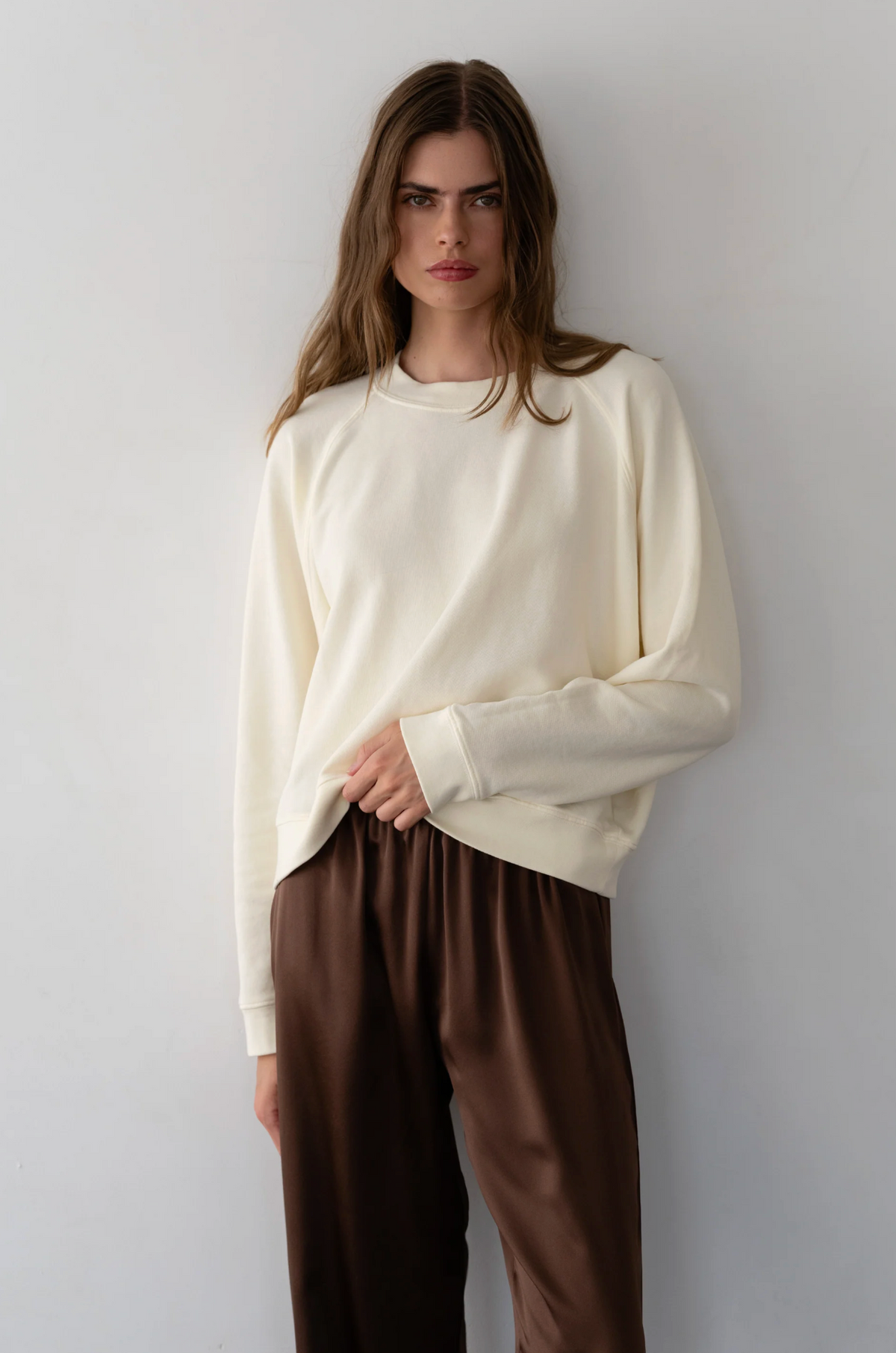 Eco terry crewneck cream | Donni | MARKET